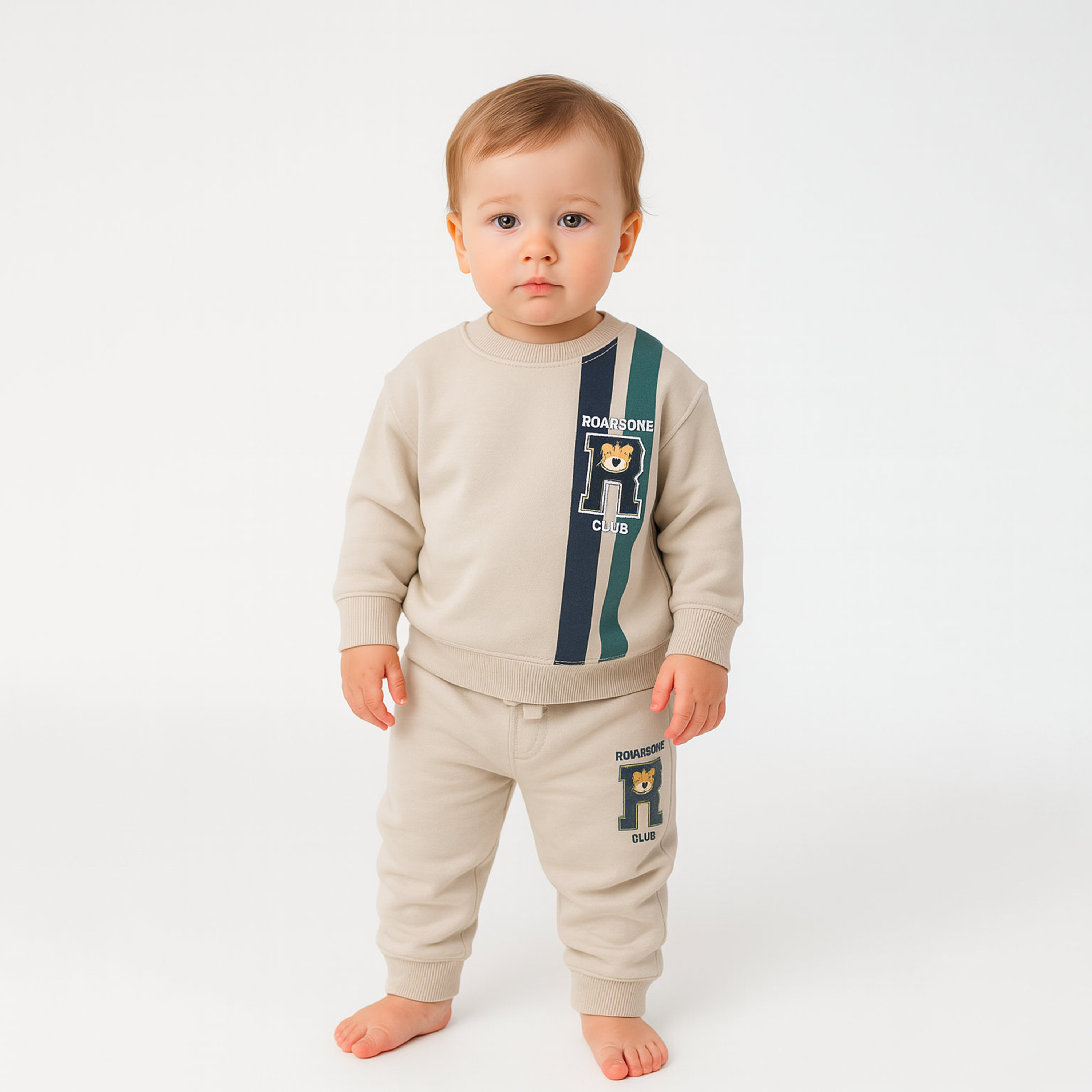 Victor and Jane 2-Piece Roarsome Club Printed Sweatshirt & Jogger Sets-boys-clothing-setsandcoords-image-1