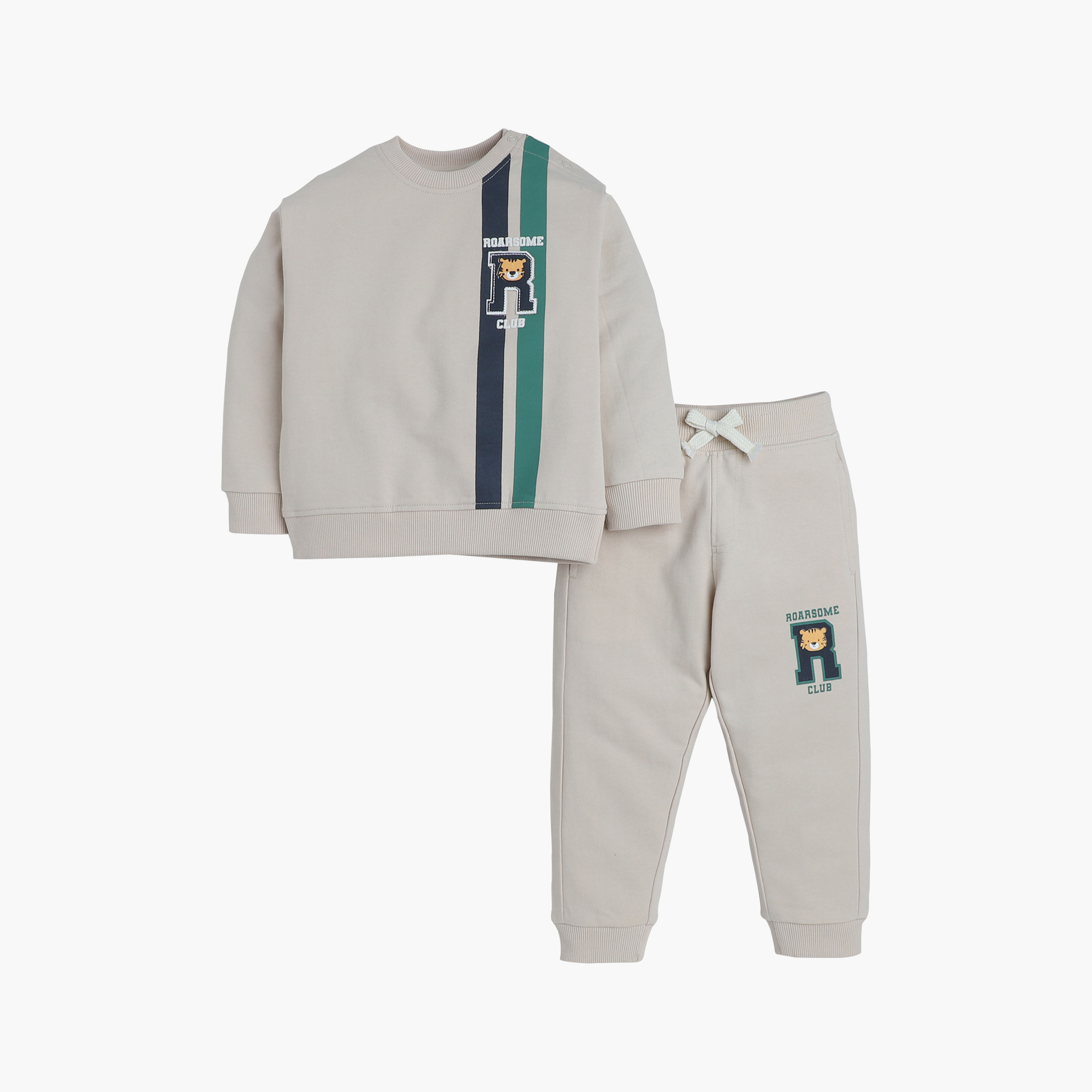 Victor and Jane 2-Piece Roarsome Club Printed Sweatshirt & Jogger Sets-boys-clothing-setsandcoords-image-2
