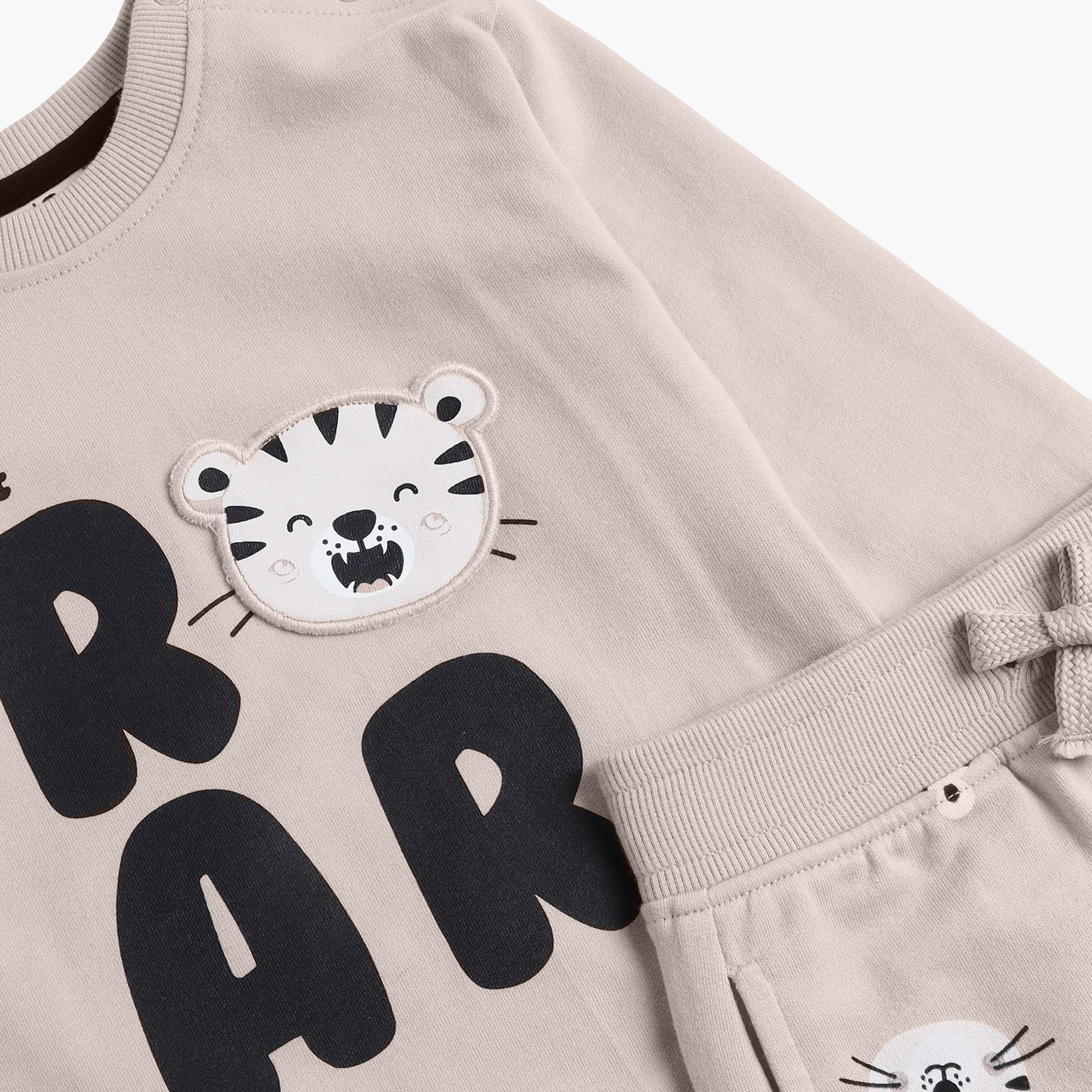 Victor and Jane 2-Piece Hear Me Roar Printed Sweatshirt & Jogger Sets-baby-boys-clothing-winterwear-setsandcoords-image-6