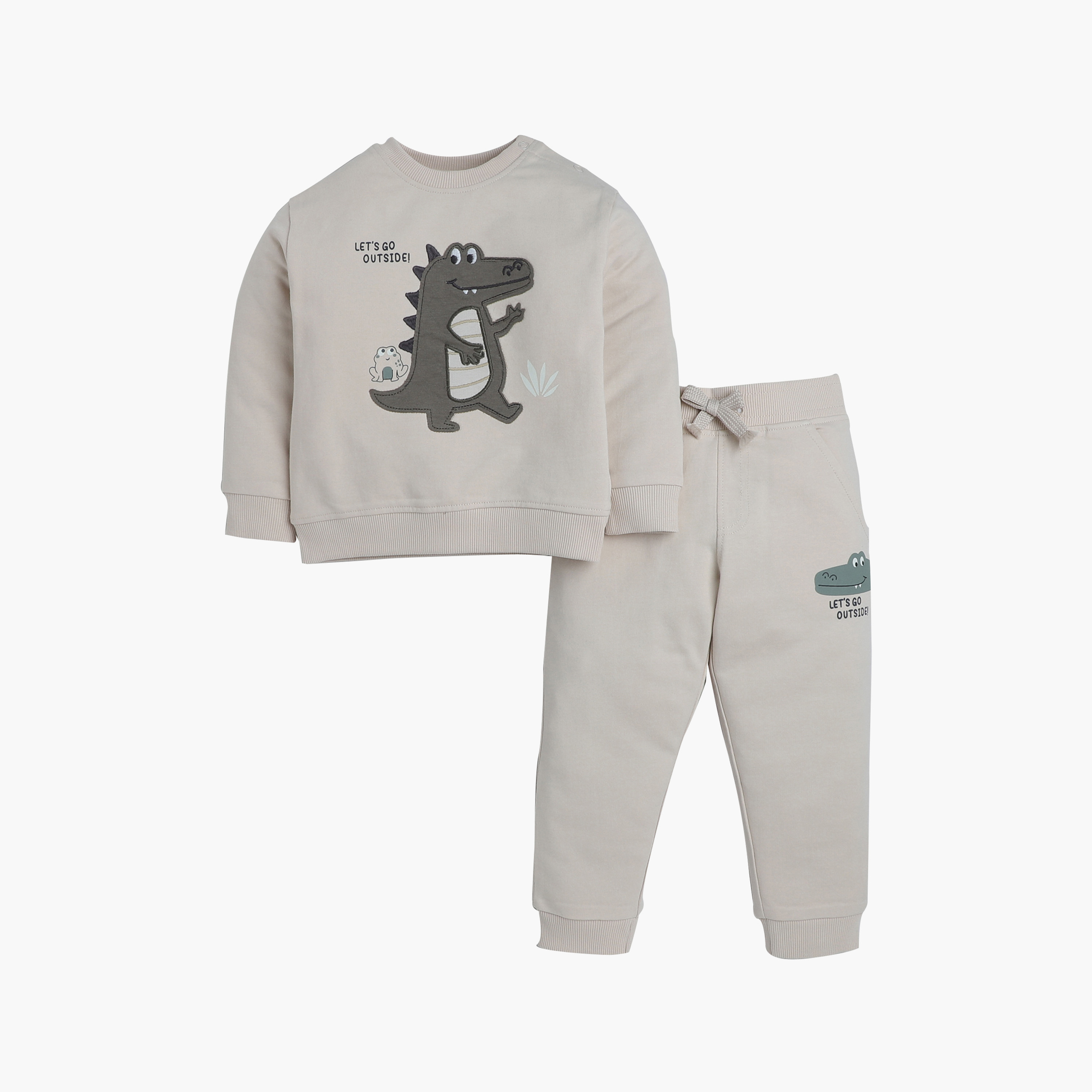 Victor and Jane 2-Piece Lets Go Outside Printed Sweatshirt & Jogger Sets-baby-boys-clothing-winterwear-setsandcoords-image-2