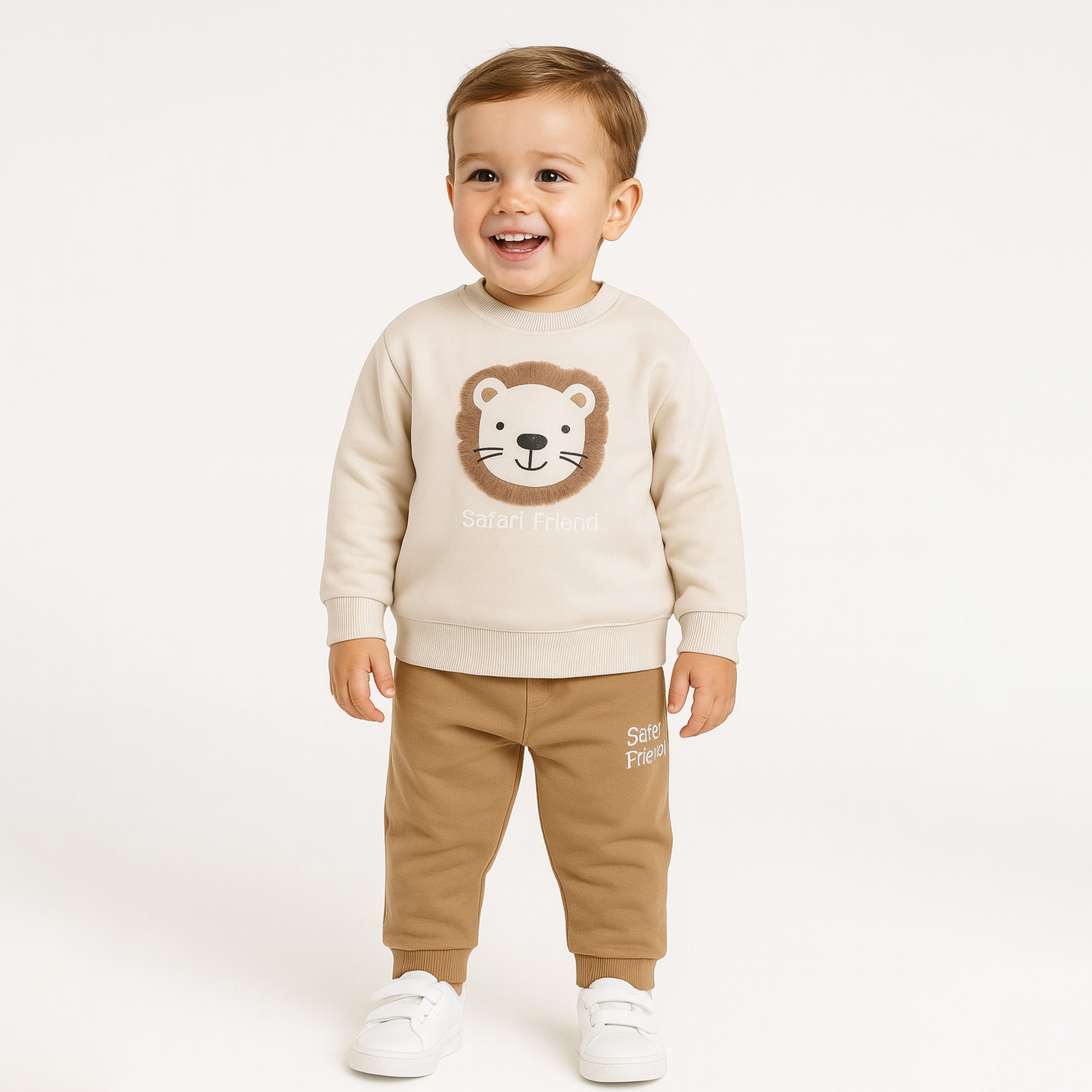 Victor and Jane 2-Piece Safari Friend Printed Sweatshirt & Jogger Sets-boys-clothing-setsandcoords-image-1