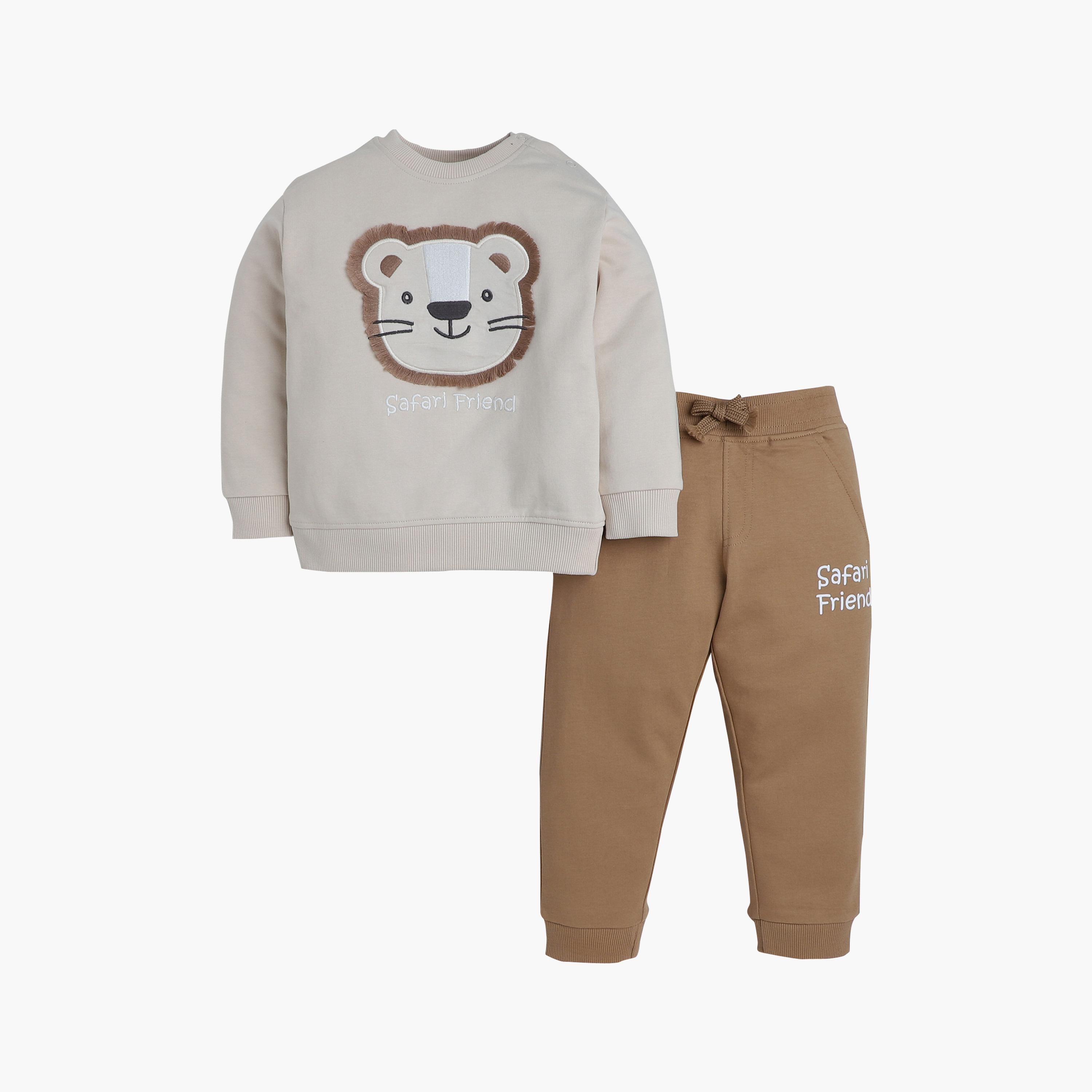 Victor and Jane 2-Piece Safari Friend Printed Sweatshirt & Jogger Sets-boys-clothing-setsandcoords-image-2