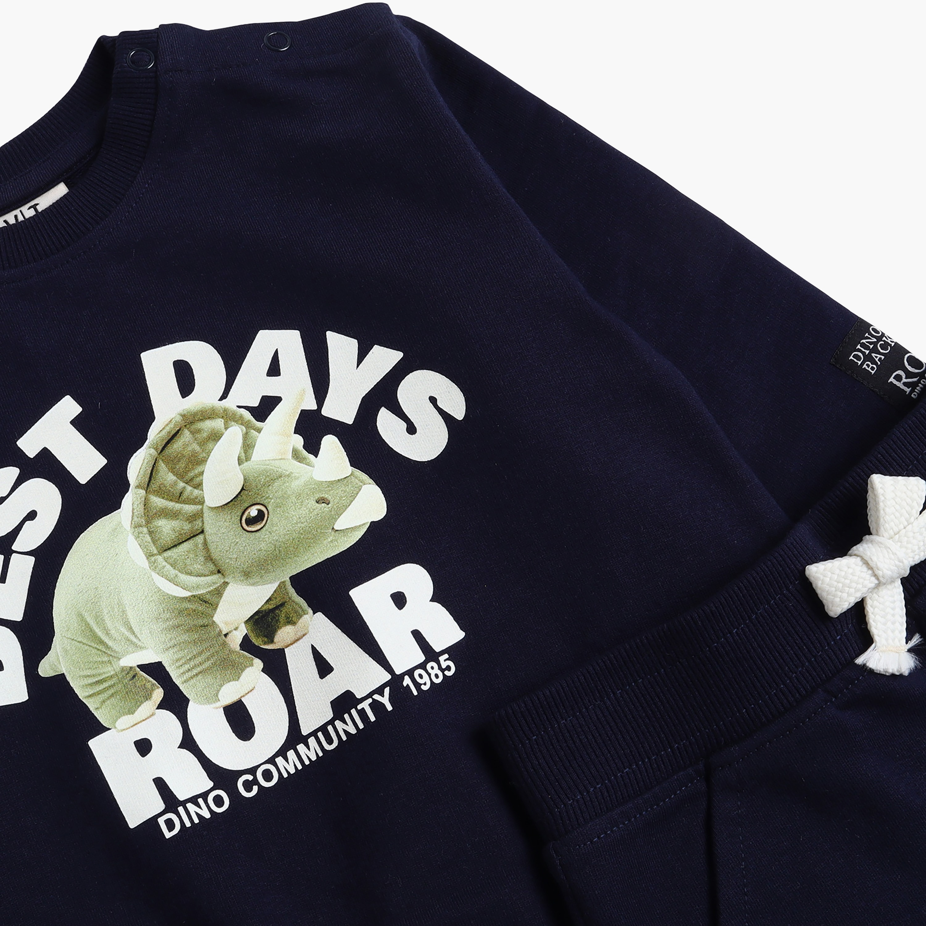 Victor and Jane 2-Piece Best Days Roar Printed Sweatshirt & Jogger Sets-baby-boys-clothing-winterwear-setsandcoords-image-5