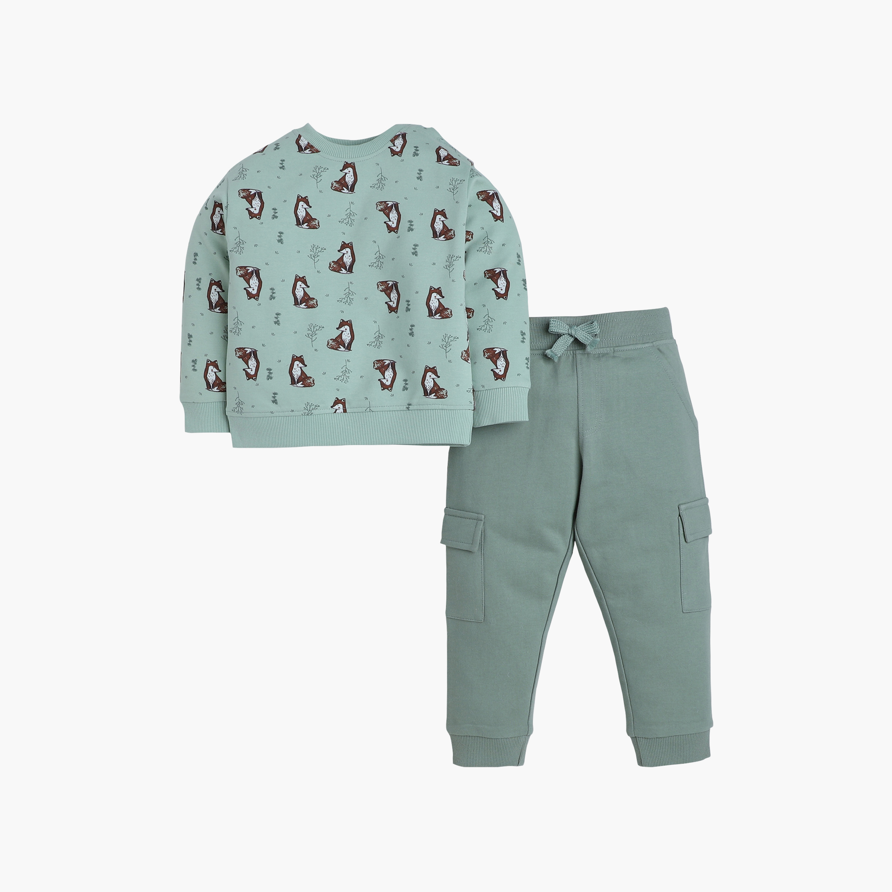 Victor and Jane 2-Piece Infant Fox Printed Sweatshirt & Jogger Sets-baby-boys-clothing-winterwear-setsandcoords-image-1