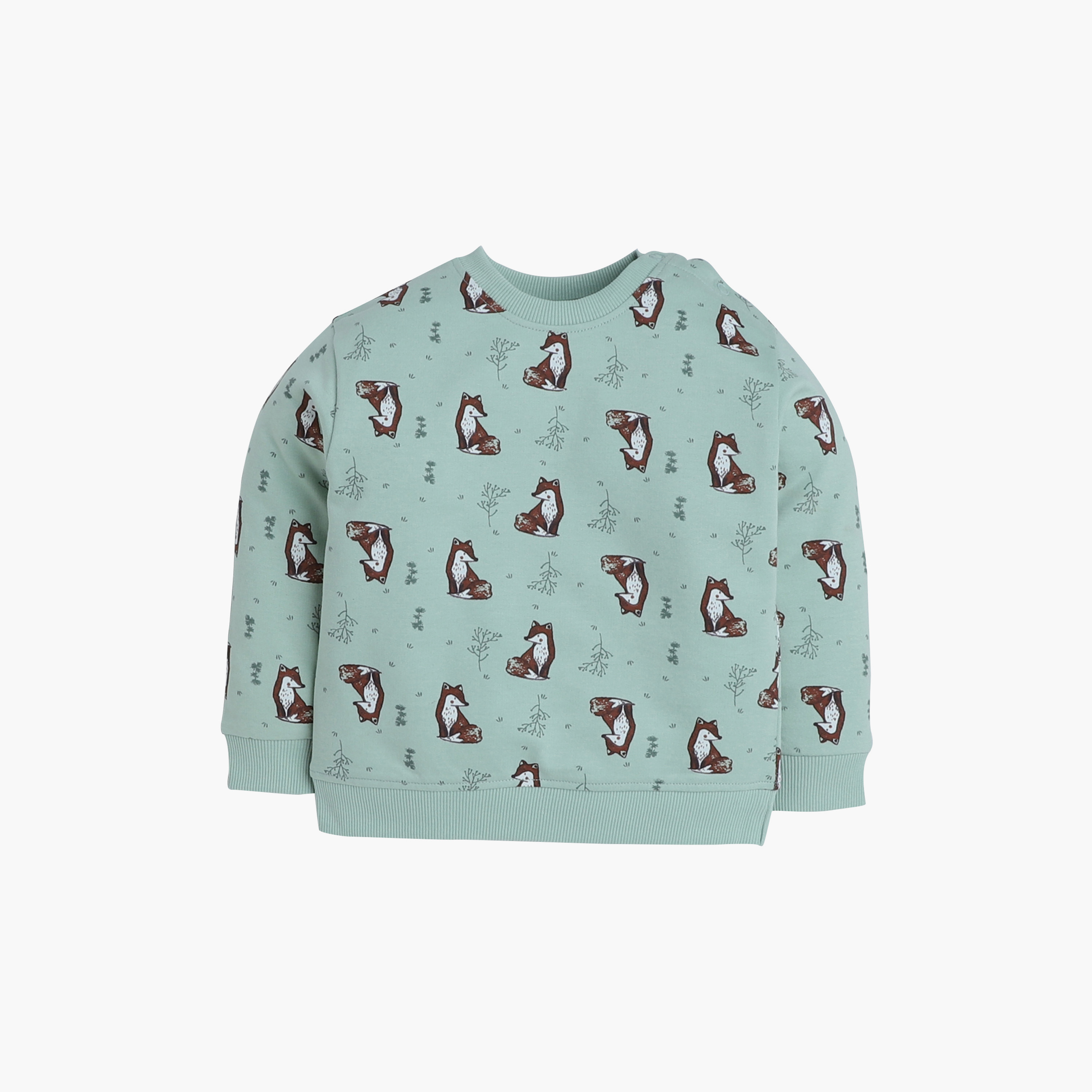 طقم من قطعتين سويت شيرت وبنطلون رياضي بطبعة ثعلب للأطفال الرضع من فيكتور اند جين-baby-boys-clothing-winterwear-setsandcoords-image-3