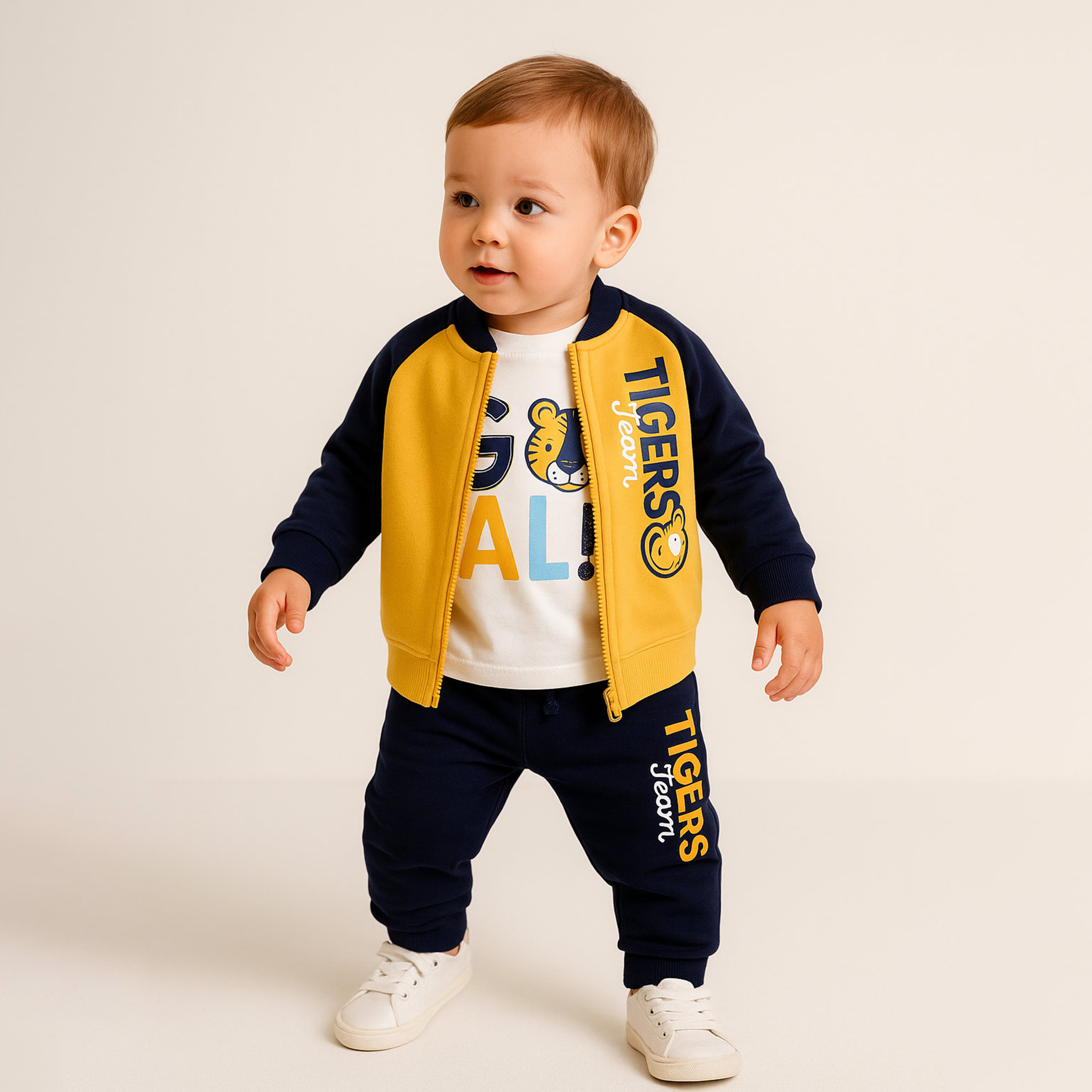 Victor and Jane 3-Piece Infant Tigers Team Printed Jacket, Jogger & Top Sets-baby-boys-clothing-winterwear-setsandcoords-image-1