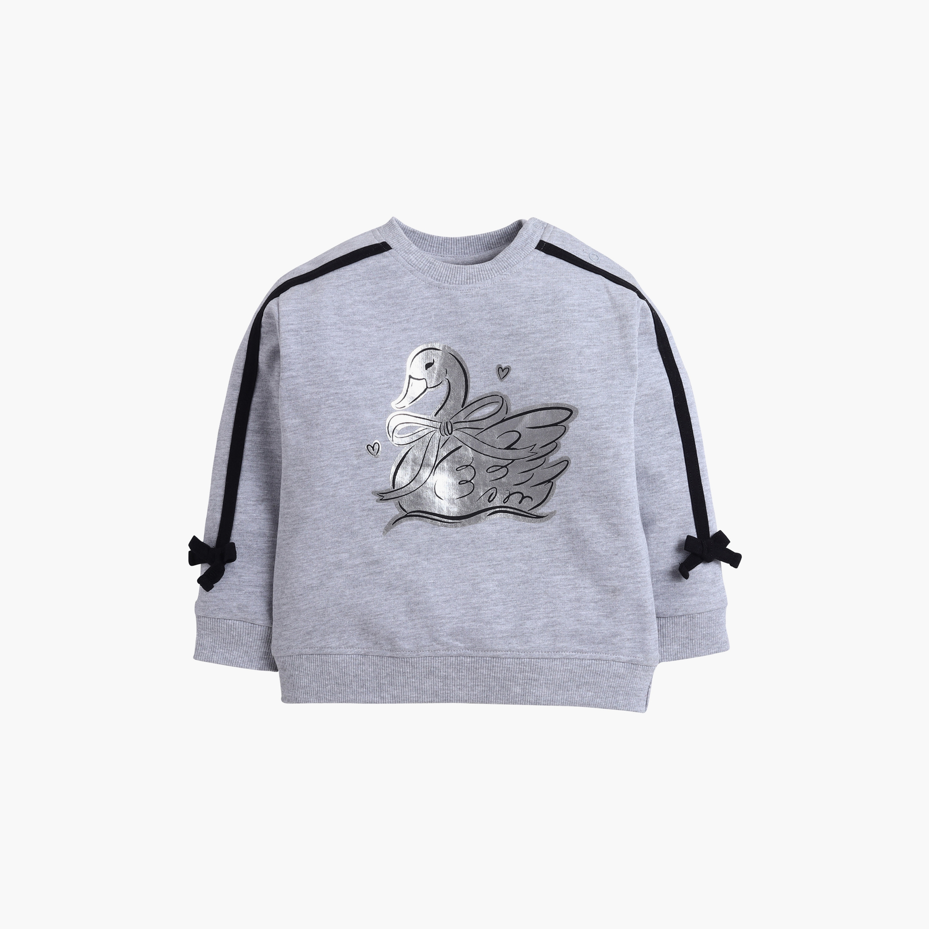 Victor and Jane 2-Piece Swan Embroidered Printed Sweatshirt & Jogger Sets-girls-clothing-winterwear-setsandcoords-image-3