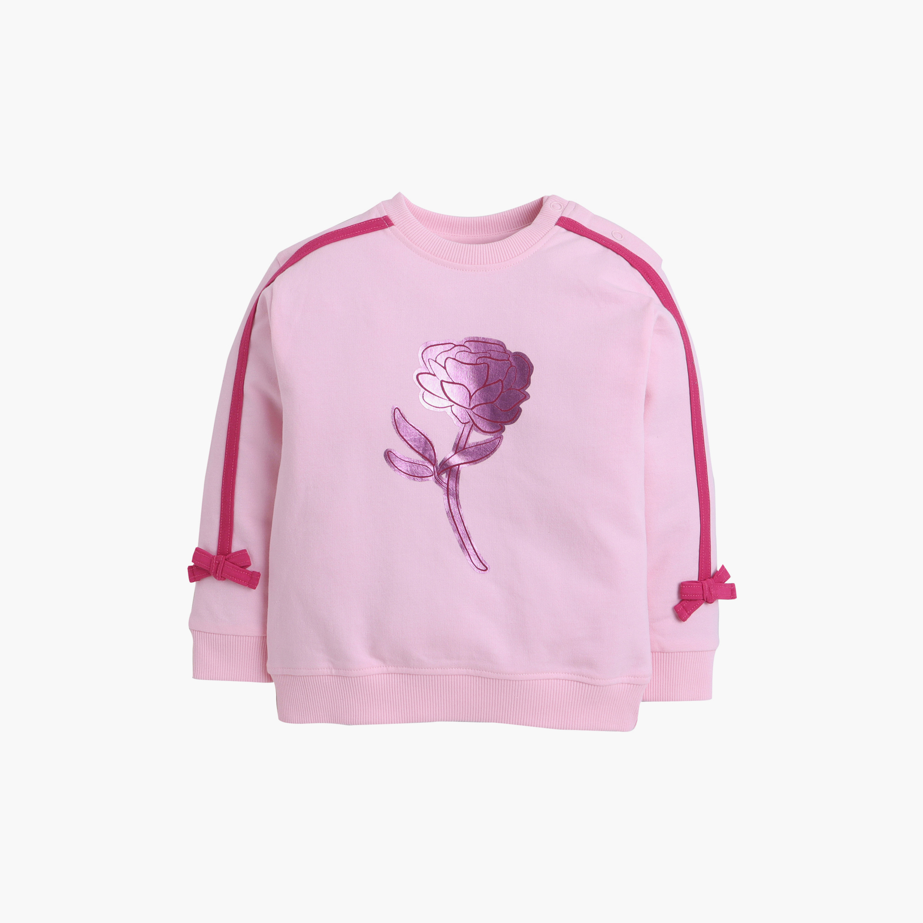 Victor and Jane 2-Piece Rose Applique Printed Sweatshirt & Jogger Sets-baby-girls-clothing-setsandcoords-image-3
