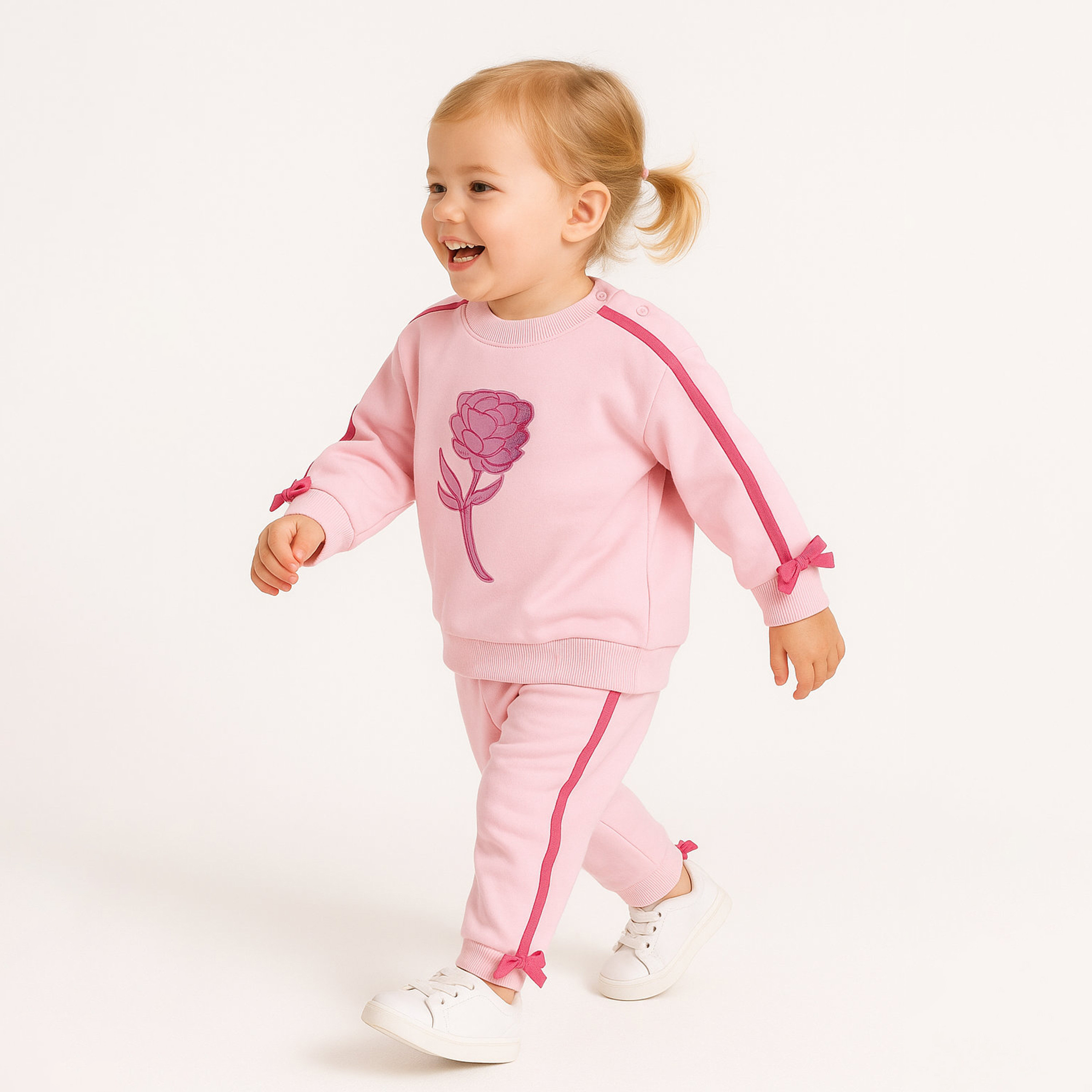 Victor and Jane 2-Piece Rose Applique Printed Sweatshirt & Jogger Sets-baby-girls-clothing-setsandcoords-image-5