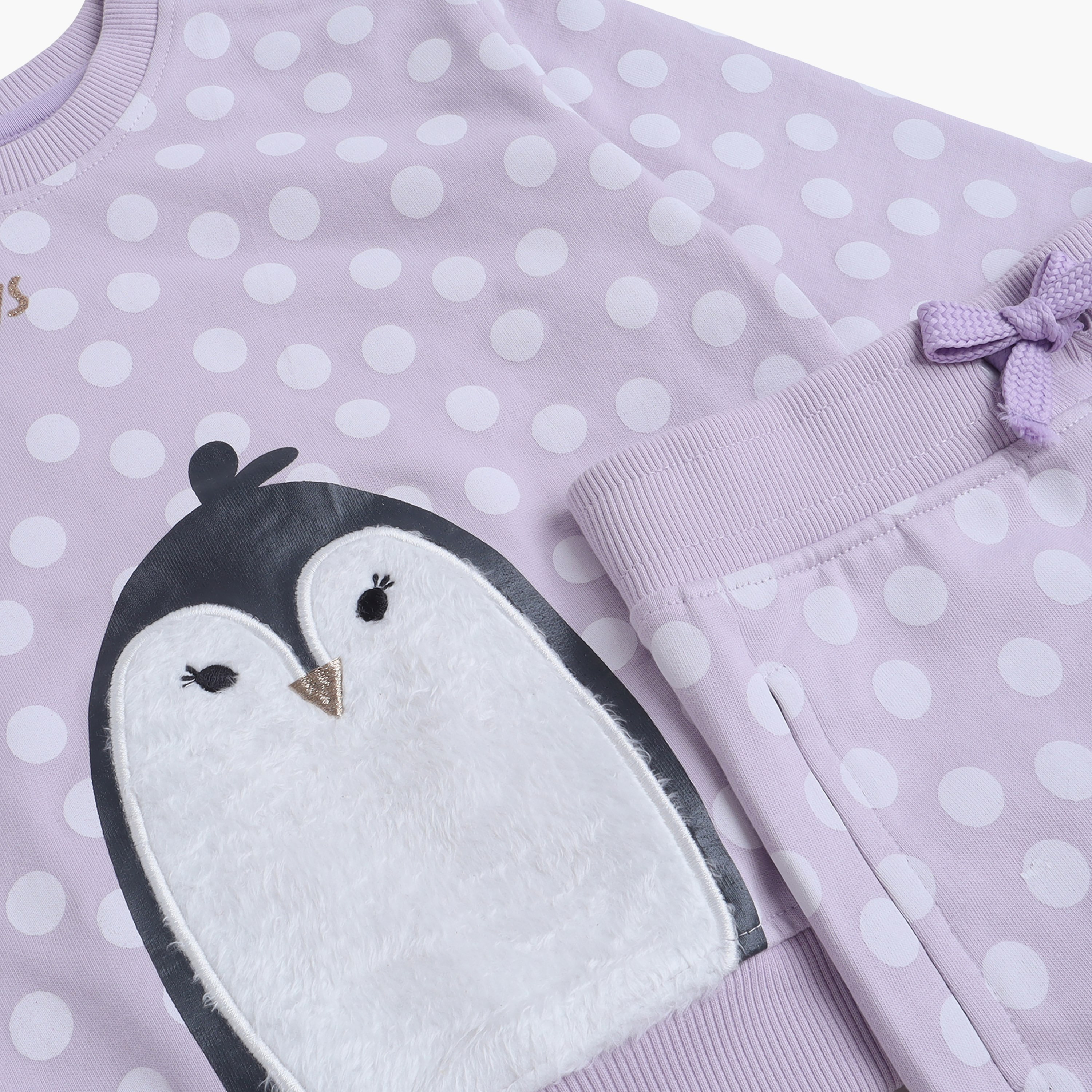 Victor and Jane 2-Piece Penguin Applique Printed Sweatshirt & Jogger Sets-girls-clothing-winterwear-setsandcoords-image-6