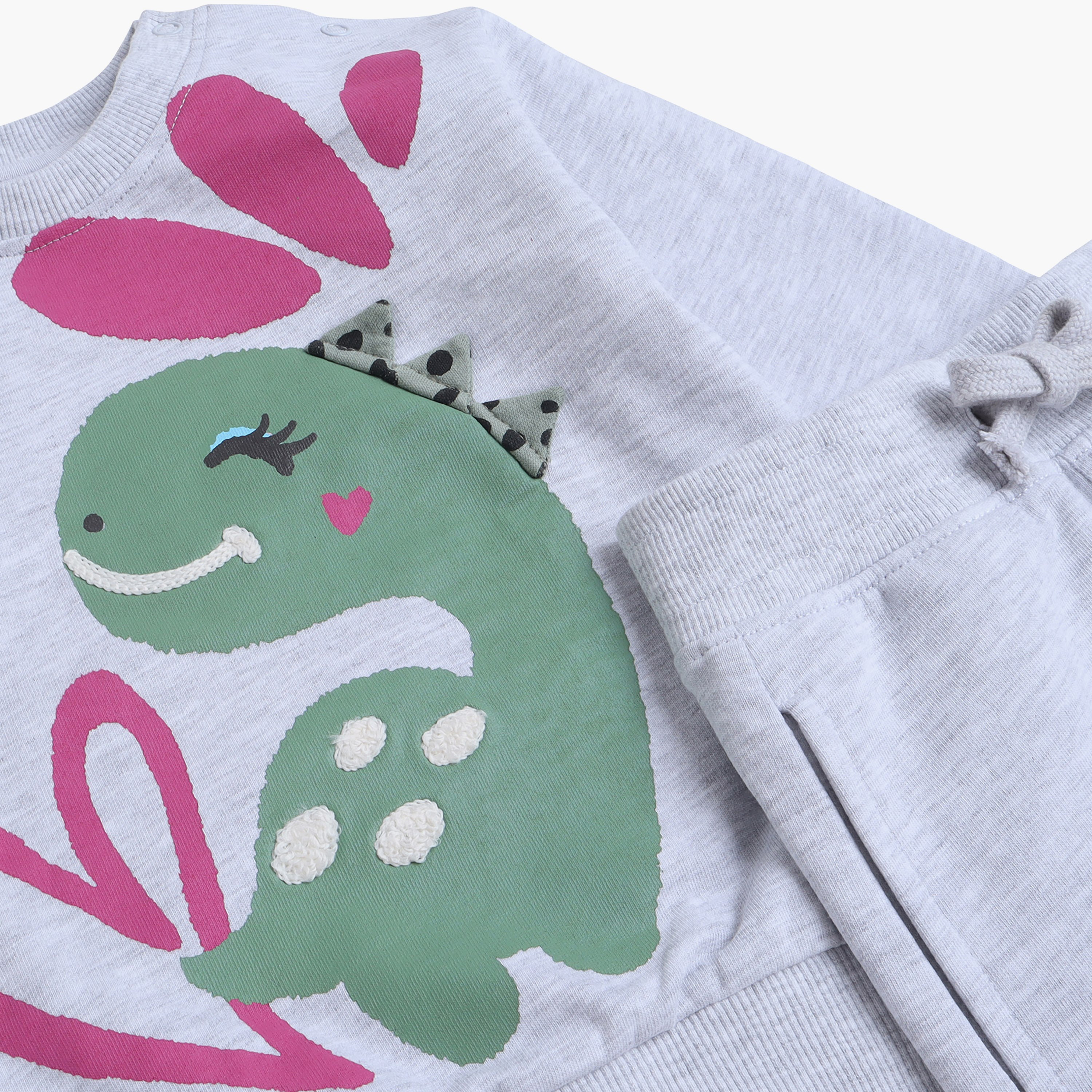 Victor and Jane 2-Piece Dino & Heart Printed Sweatshirt & Jogger Sets-girls-clothing-winterwear-setsandcoords-image-5