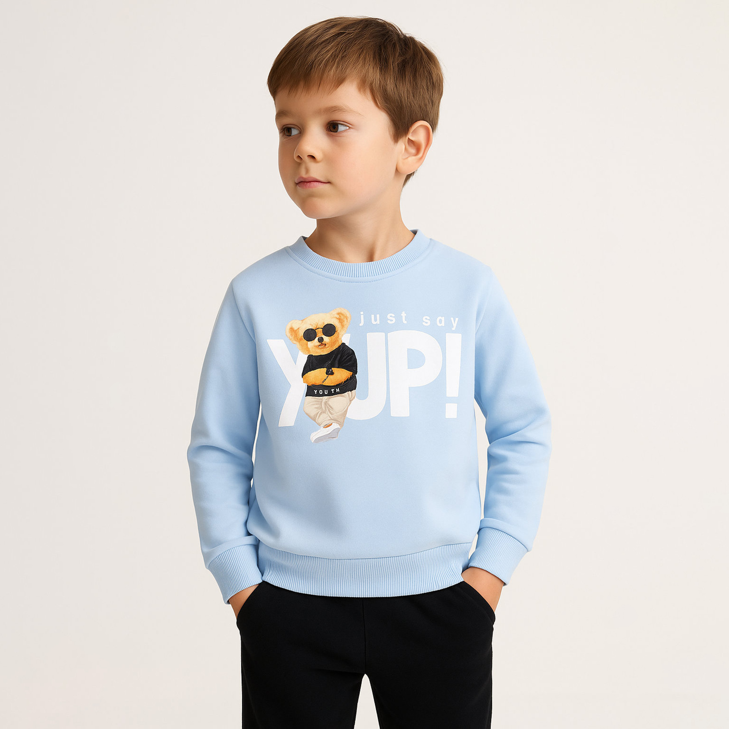 Victor and Jane Just Say YUP Printed Sweatshirt-boys-clothing-sweatshirts-image-2
