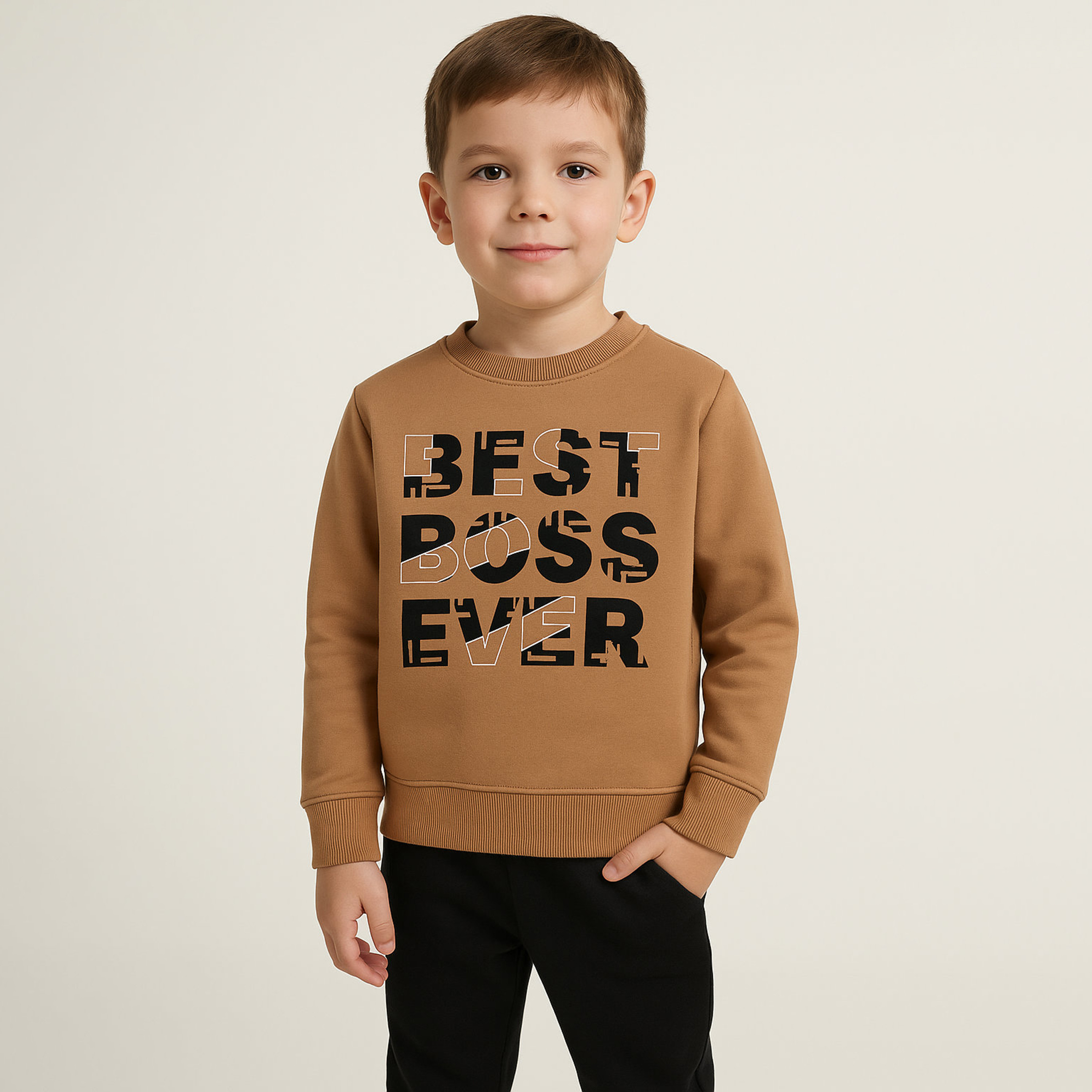 Victor and Jane BEST BOSS EVER Printed Sweatshirt-boys-clothing-sweatshirts-image-1