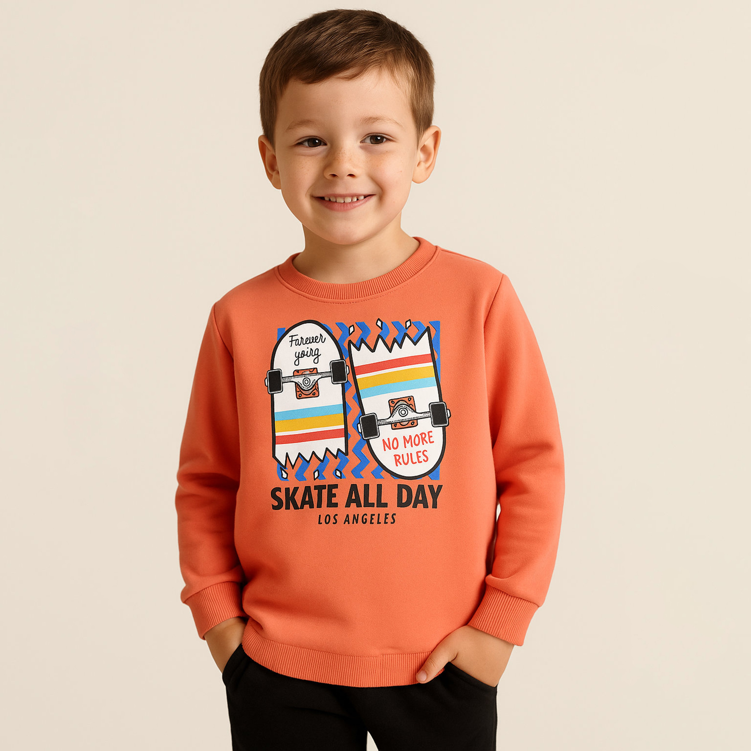 Victor and Jane Skate All Day Printed Sweatshirt-boys-clothing-sweatshirts-image-1