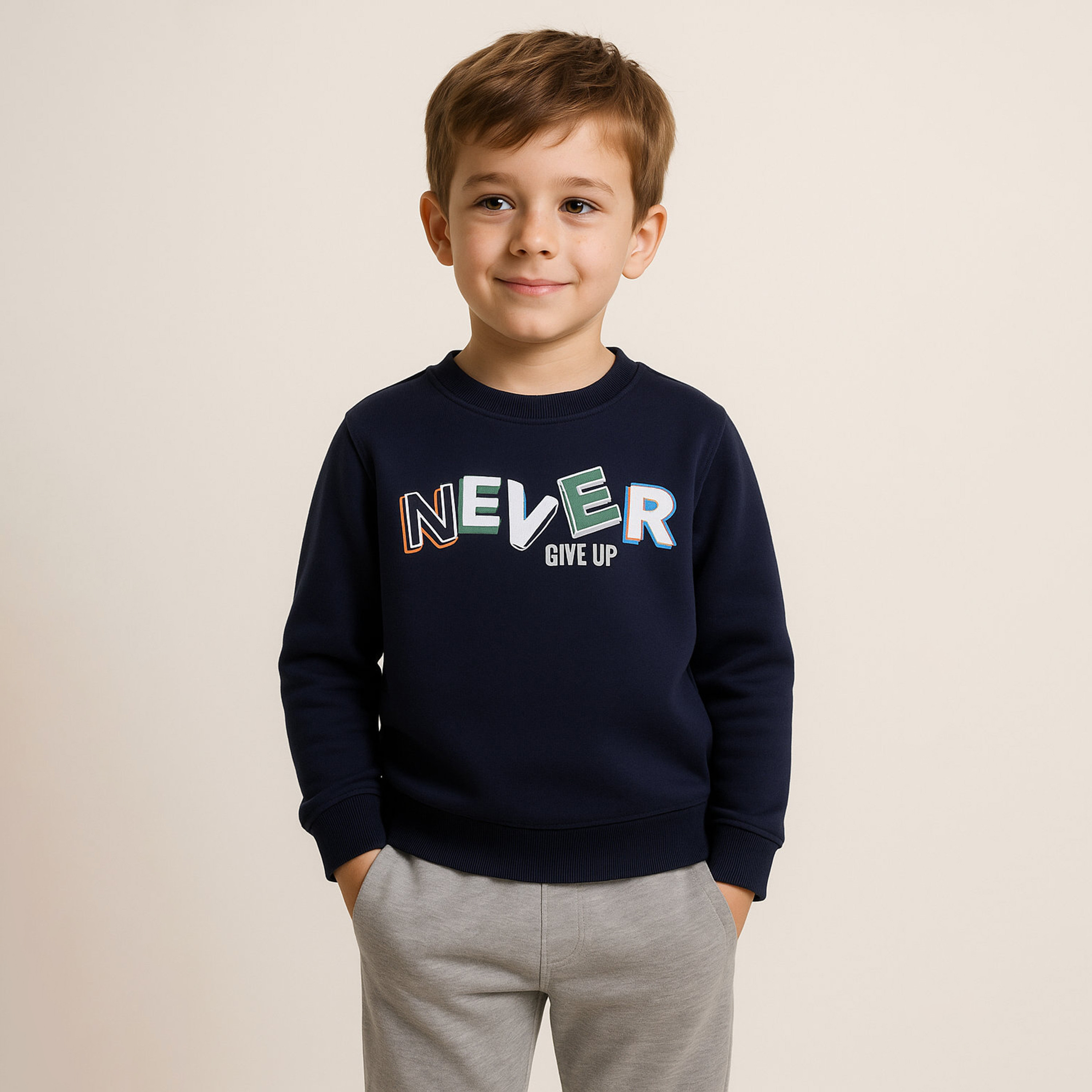 Victor and Jane Never Give Up Printed Sweatshirt-boys-clothing-sweatshirts-image-1