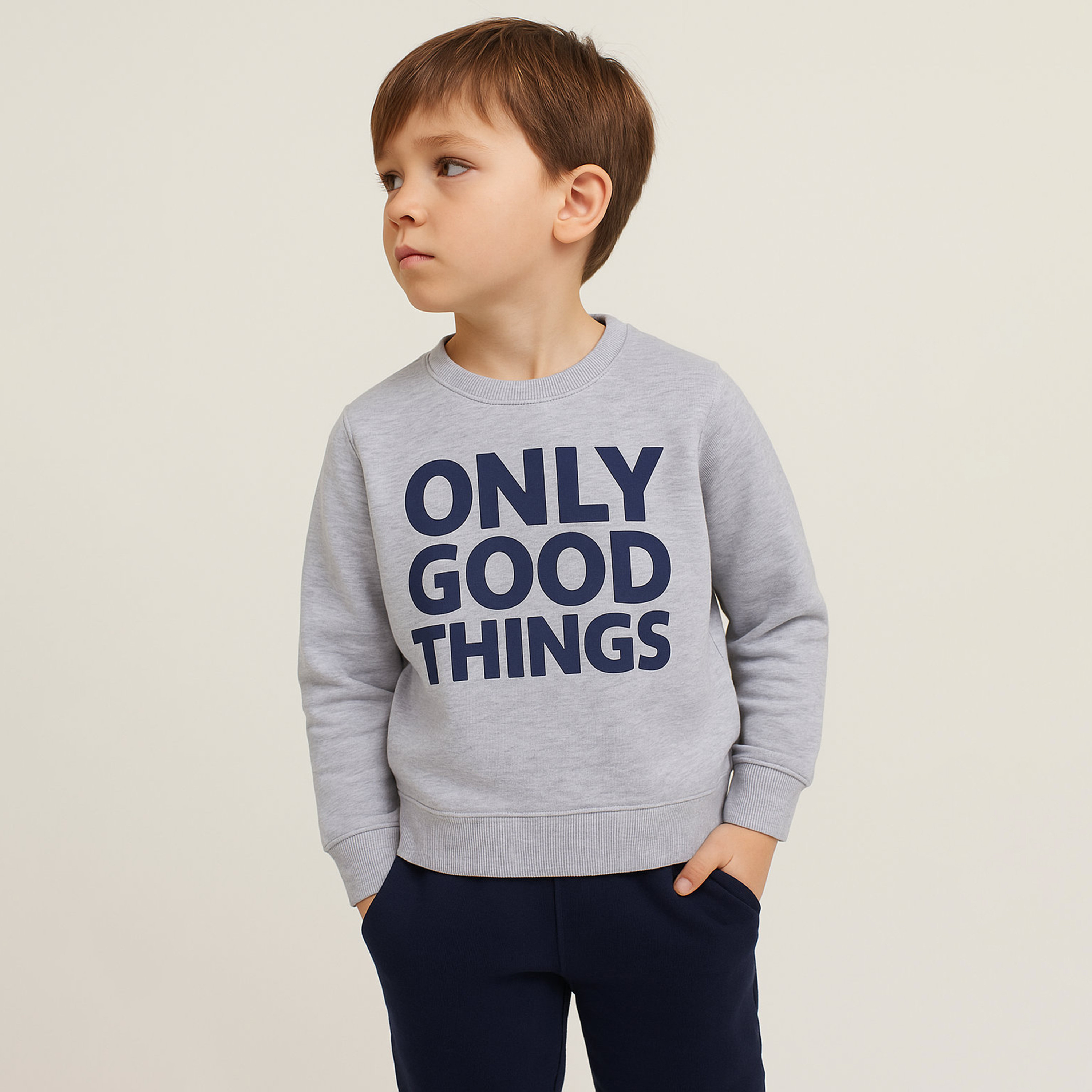 سويت شيرت بطبعة أونلي جود ثينغز من فيكتور اند جين-boys-clothing-sweatshirts-image-1