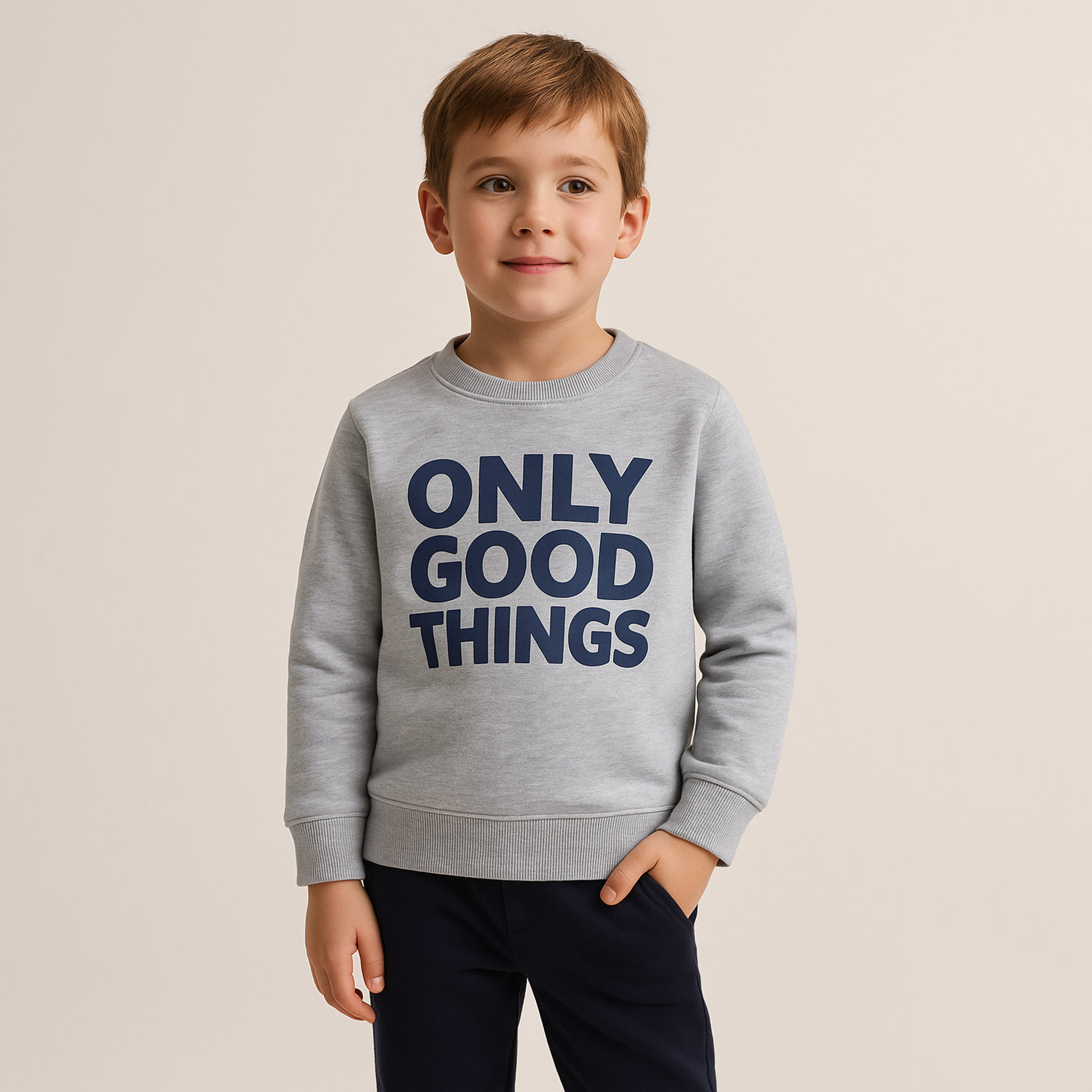 سويت شيرت بطبعة أونلي جود ثينغز من فيكتور اند جين-boys-clothing-sweatshirts-image-2