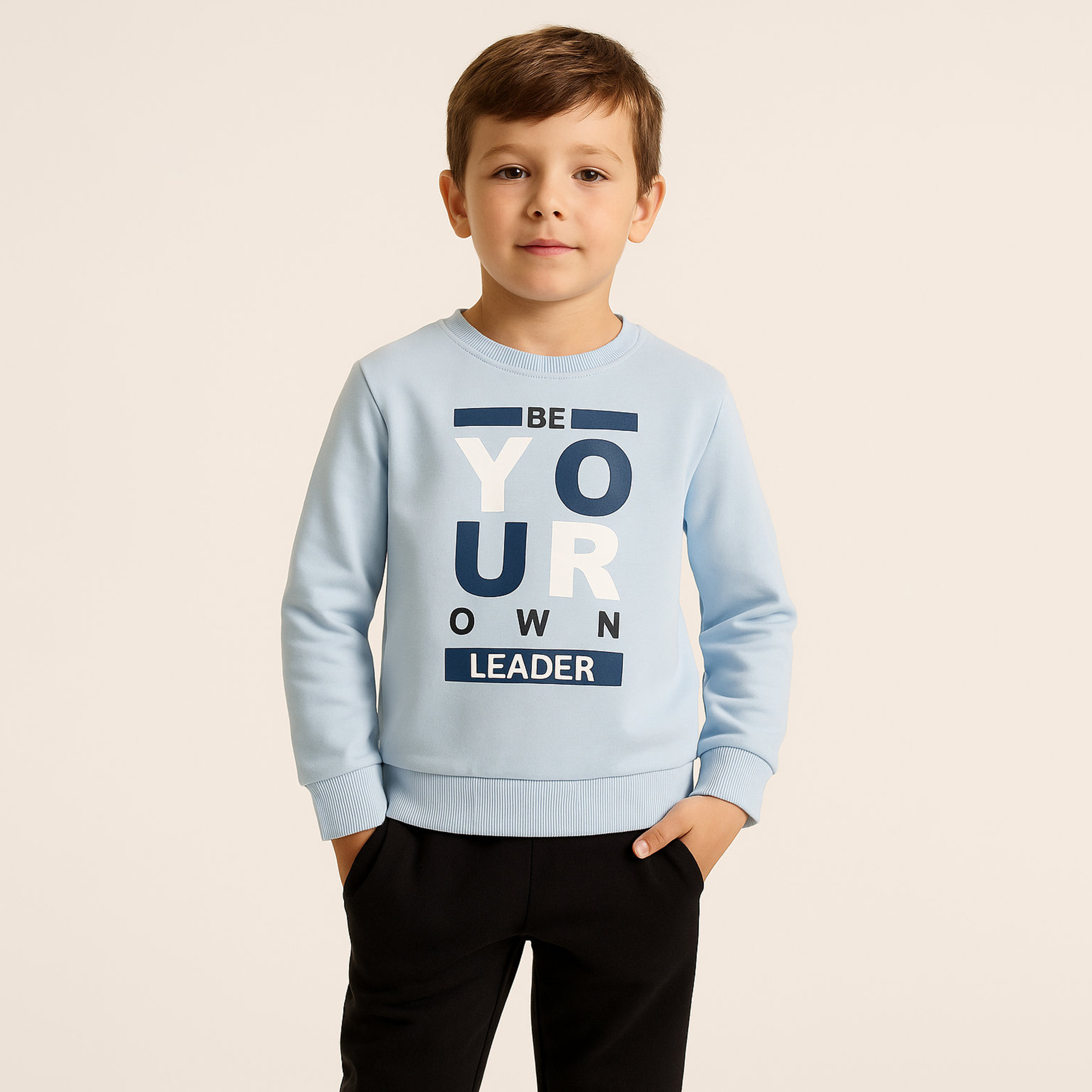 Victor and Jane Be Your Own Leader Printed Sweatshirt-boys-clothing-sweatshirts-image-1