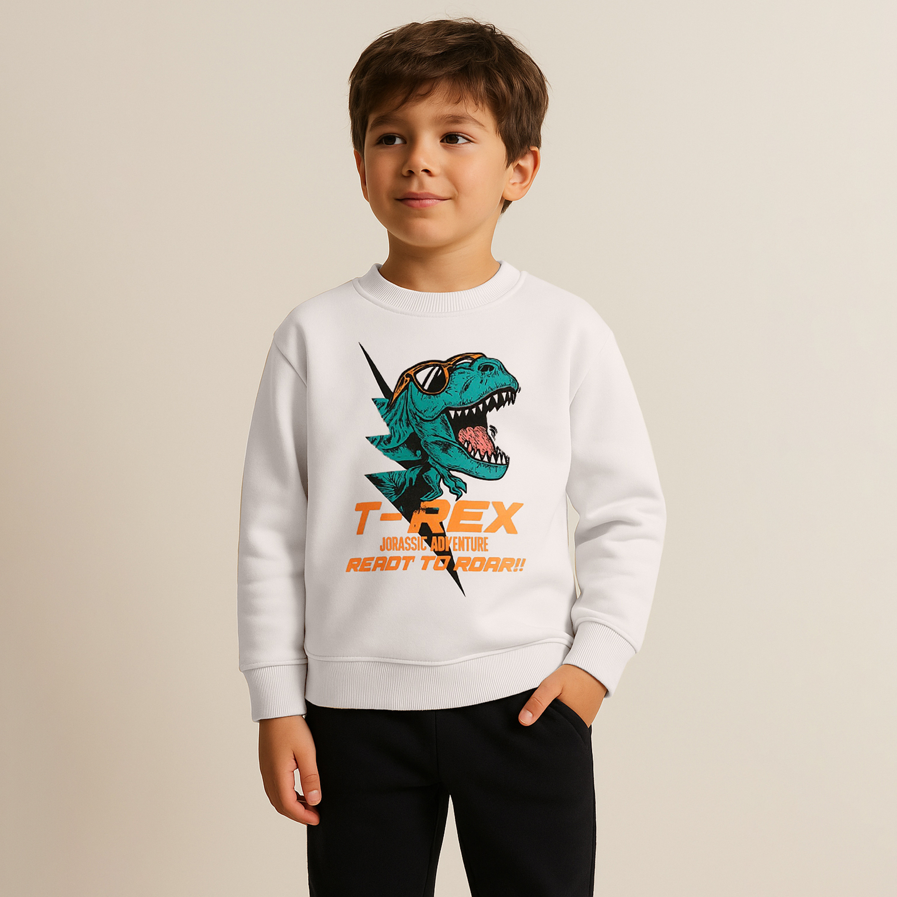 سويت شيرت بطبعة تي-ريكس أدفنشر من فيكتور اند جين-boys-clothing-sweatshirts-image-1