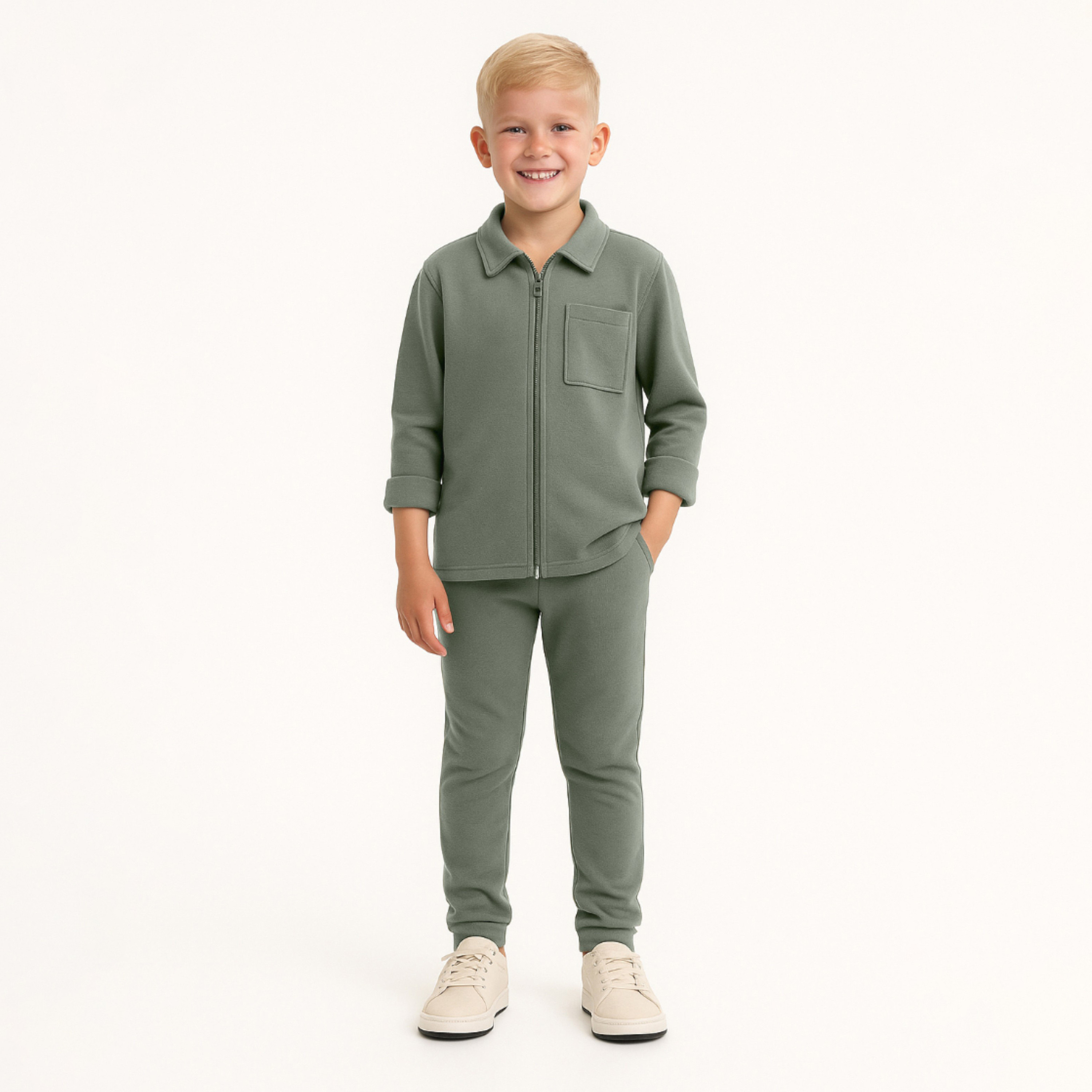 طقم من قطعتين سويت شيرت سادة مع بنطلون من فيكتور اند جين-baby-boys-clothing-winterwear-setsandcoords-image-3