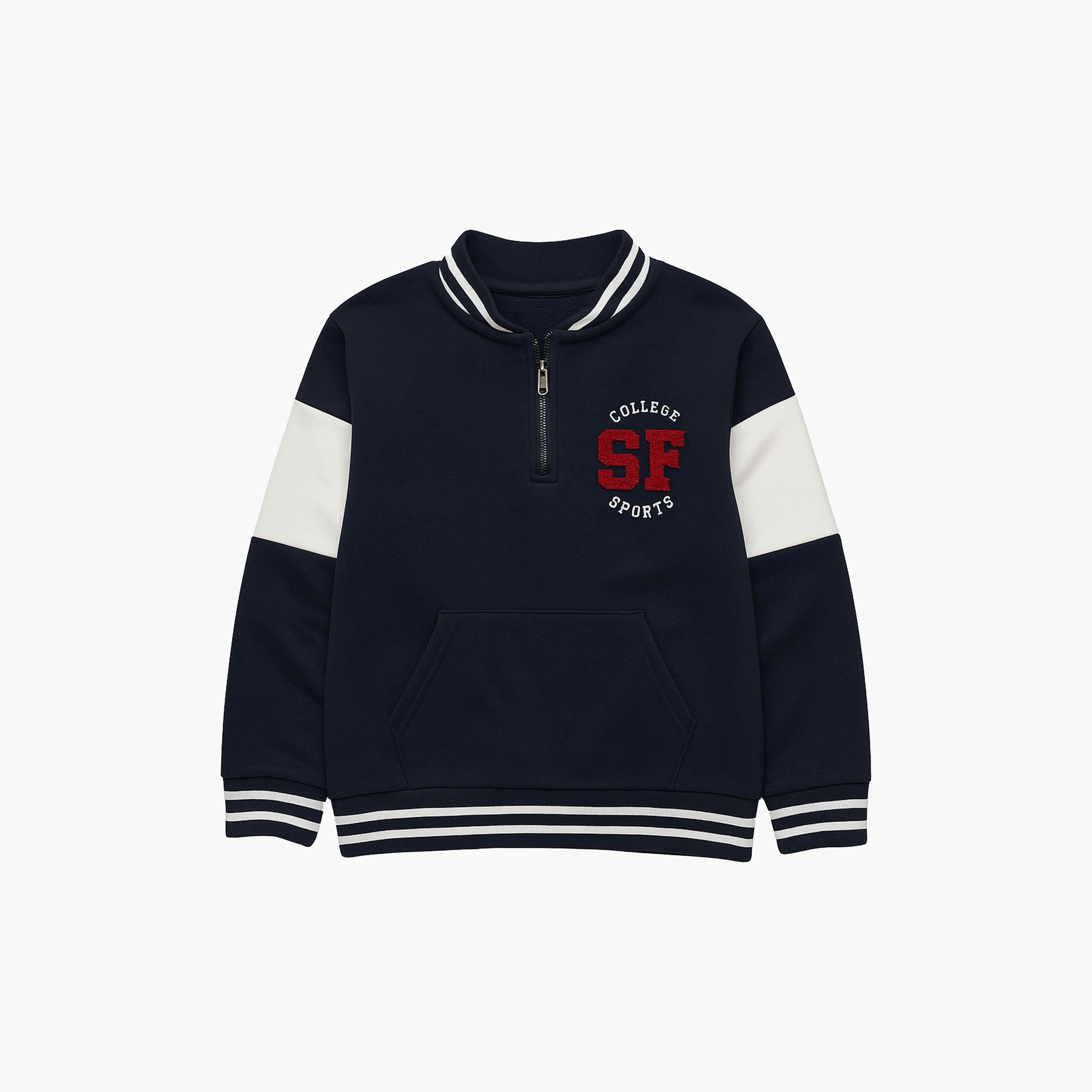 Victor and Jane 2-Piece Varsity Zip-Neck Printed Sweatshirt & Jogger Sets-baby-boys-clothing-winterwear-setsandcoords-image-6