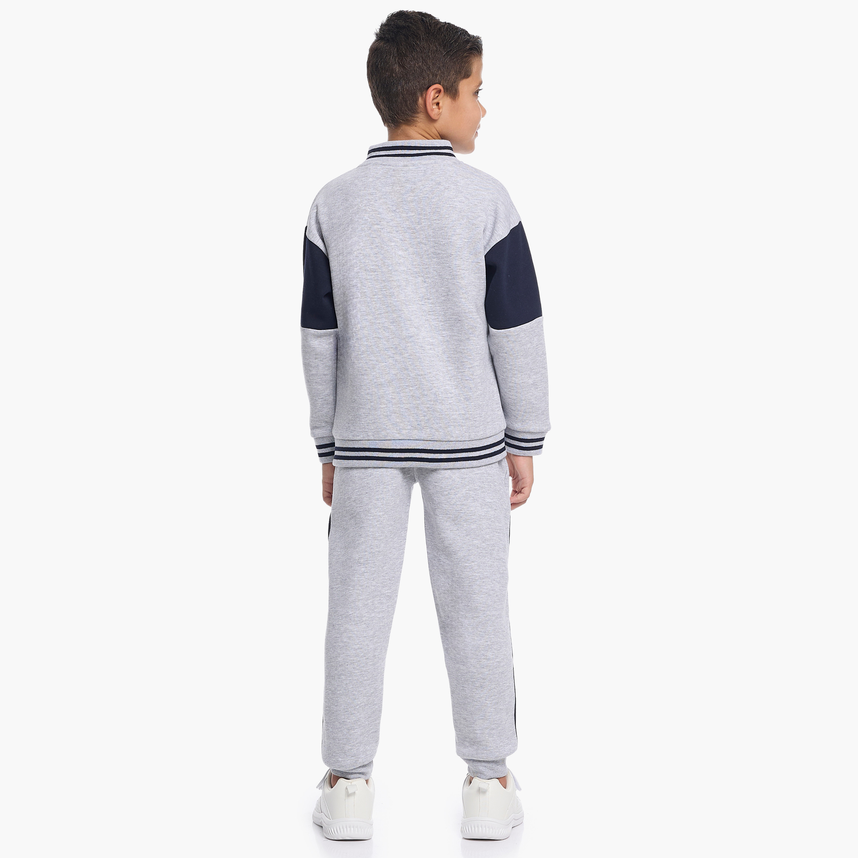 Victor and Jane 2-Piece LA Patch Zip-Neck Printed Sweatshirt & Jogger Sets-baby-boys-clothing-winterwear-setsandcoords-image-3