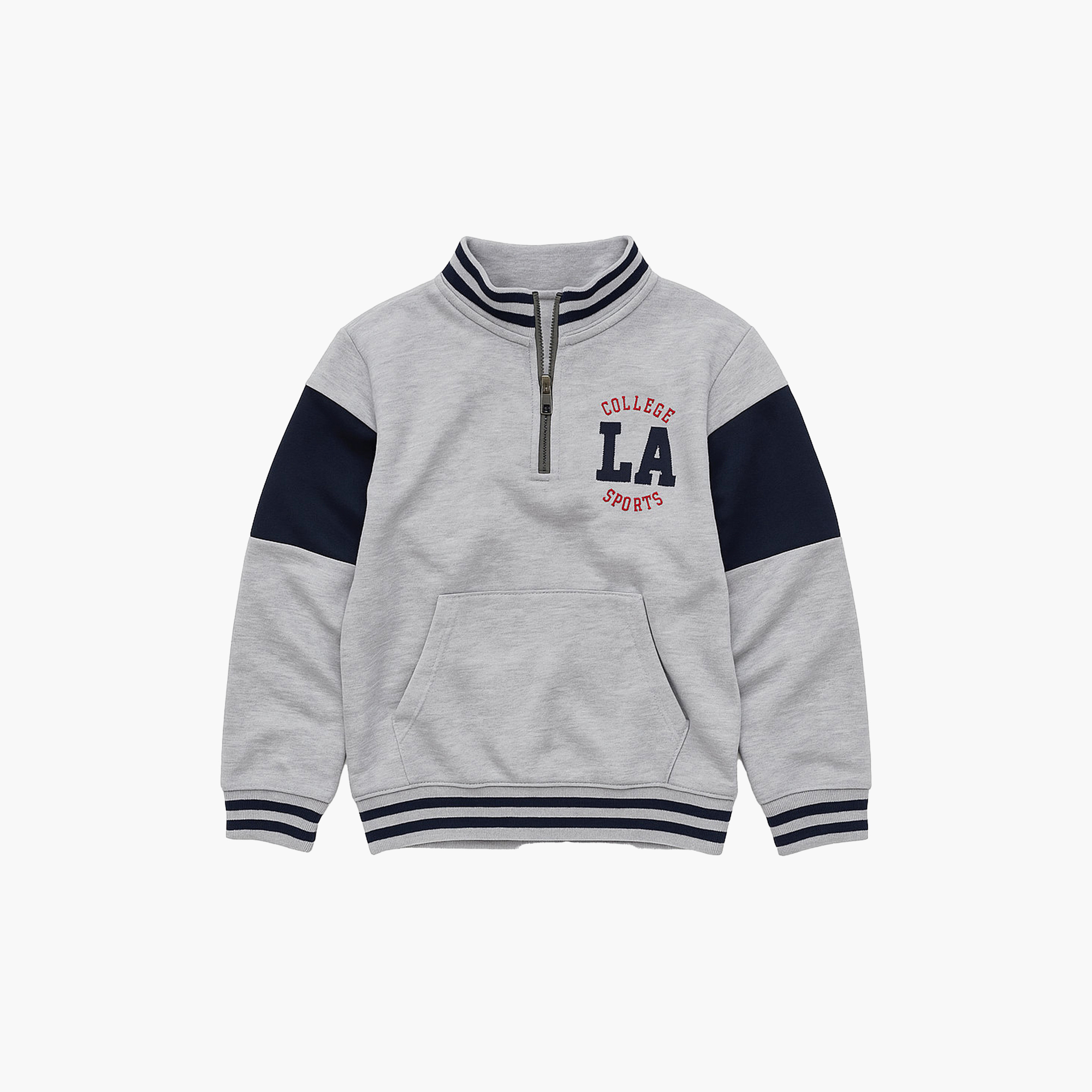 Victor and Jane 2-Piece LA Patch Zip-Neck Printed Sweatshirt & Jogger Sets-baby-boys-clothing-winterwear-setsandcoords-image-6