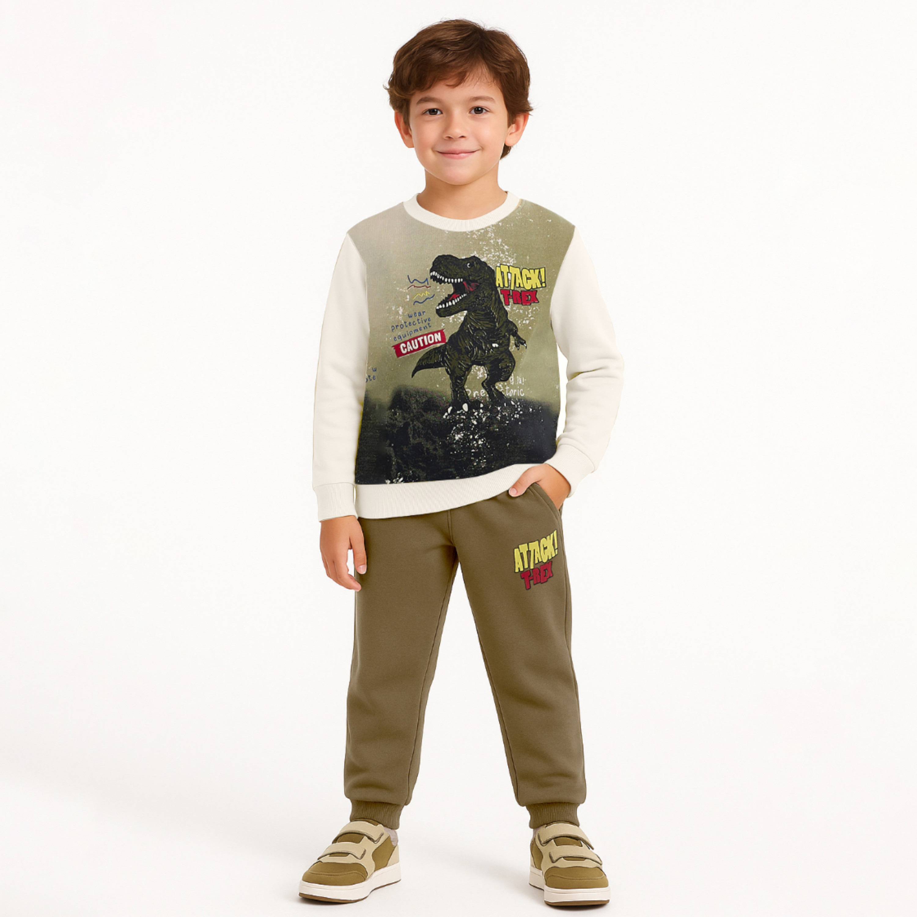 طقم من قطعتين سويت شيرت وبنطلون رياضي بطبعة أتاك مود من فيكتور اند جين-baby-boys-clothing-winterwear-setsandcoords-image-1