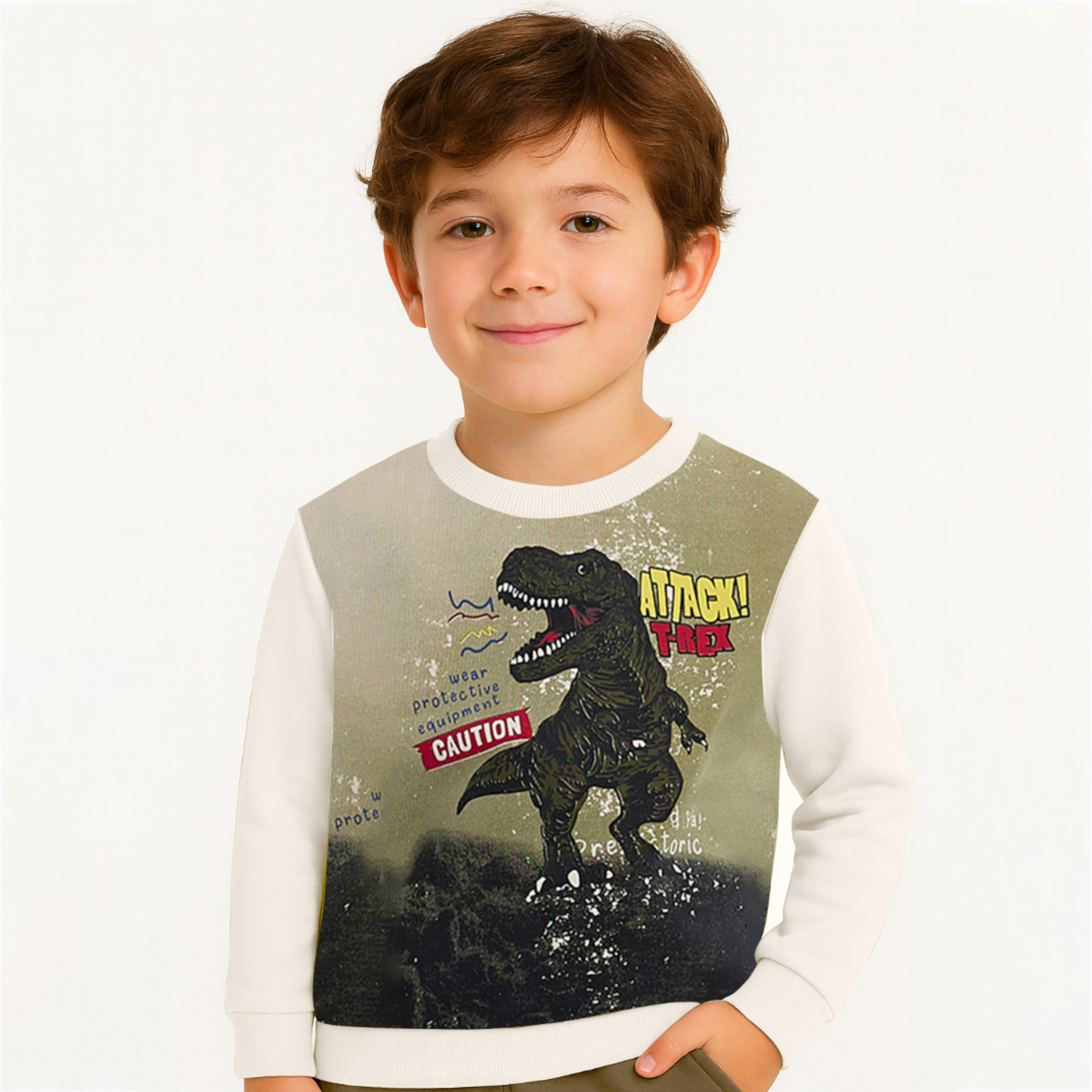 طقم من قطعتين سويت شيرت وبنطلون رياضي بطبعة أتاك مود من فيكتور اند جين-baby-boys-clothing-winterwear-setsandcoords-image-3