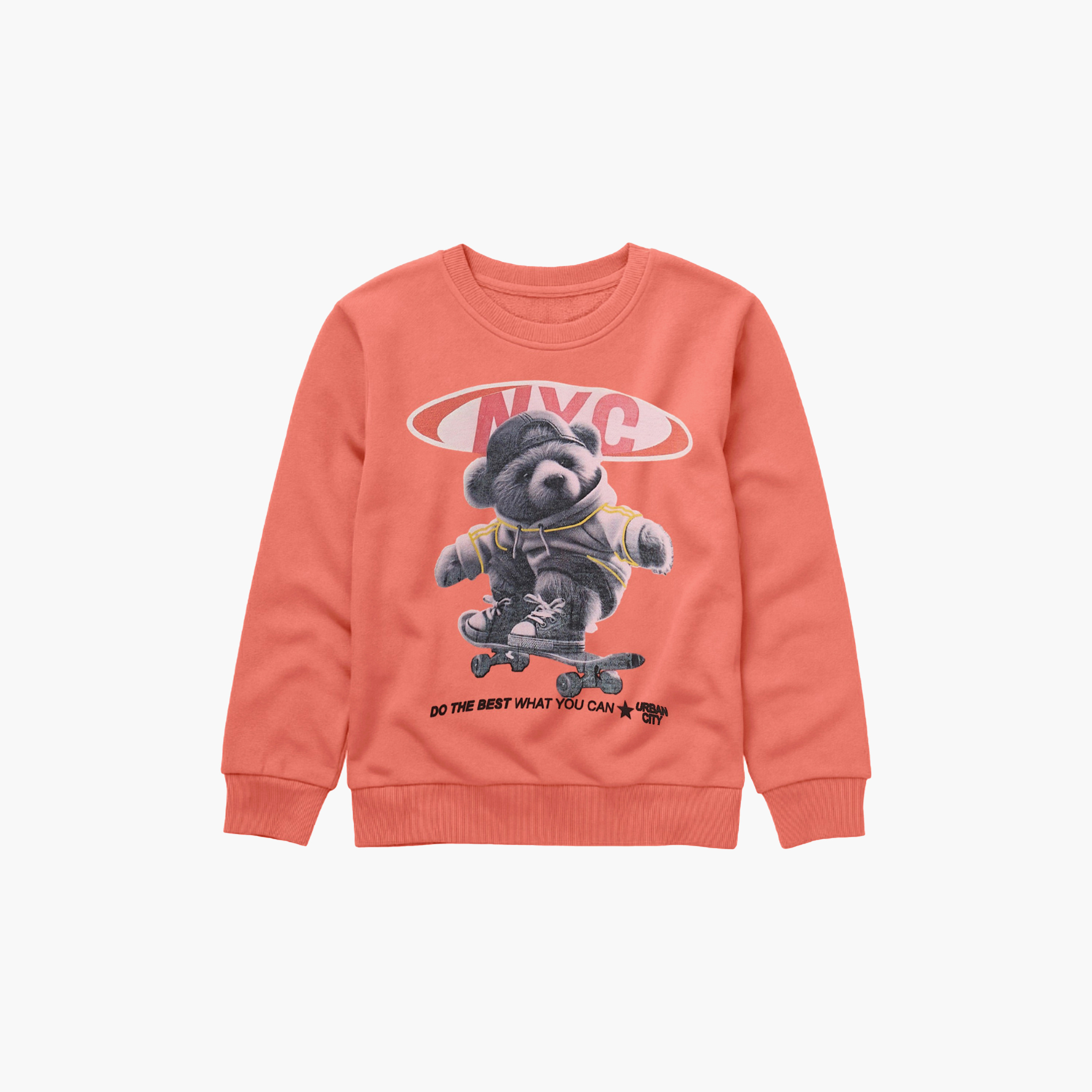 طقم من قطعتين سويت شيرت وبنطلون رياضي بطبعة دب متزلج من فيكتور اند جين-baby-boys-clothing-winterwear-setsandcoords-image-6