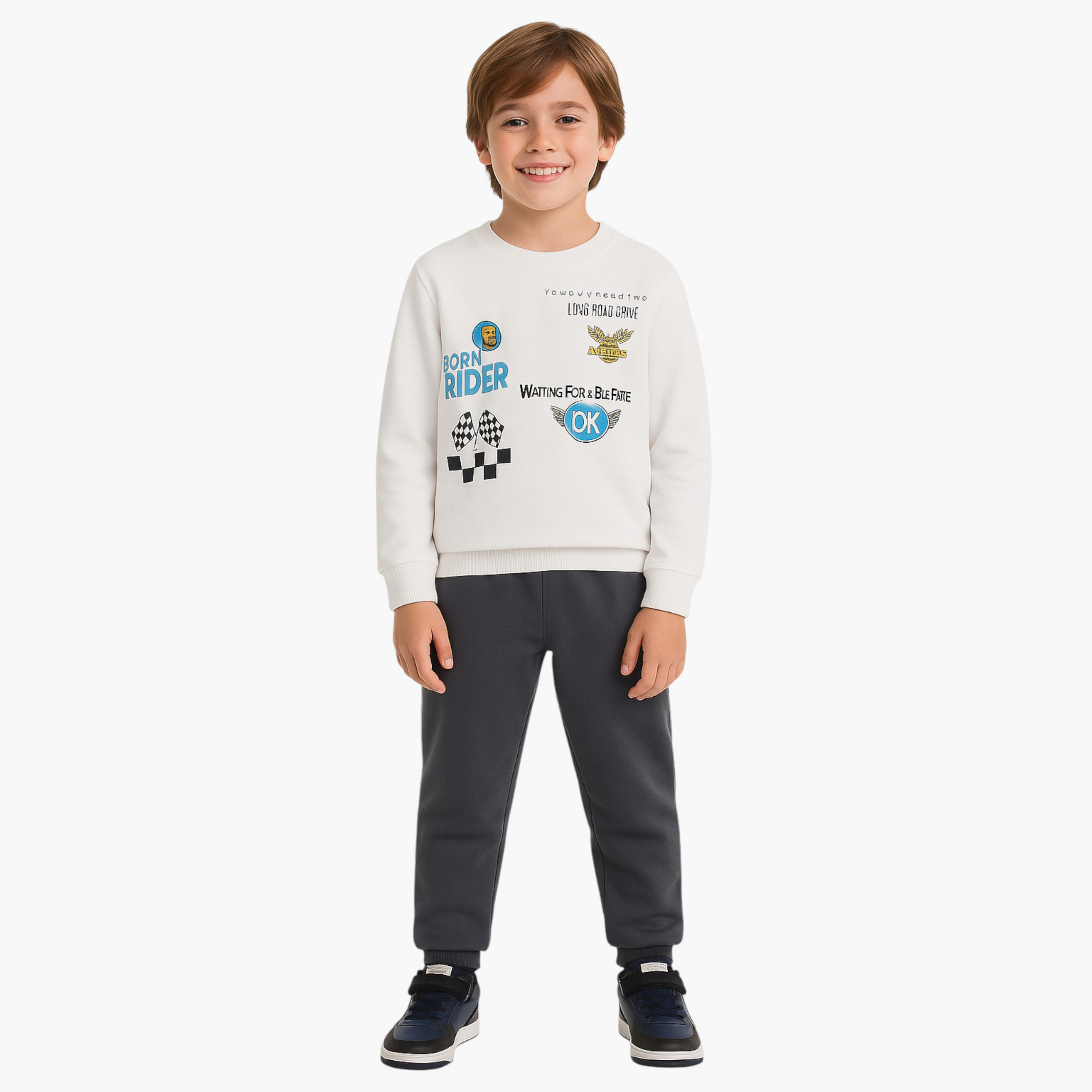 Victor and Jane 2-Piece Racing Style Printed Sweatshirt & Jogger Sets-baby-boys-clothing-winterwear-setsandcoords-image-1