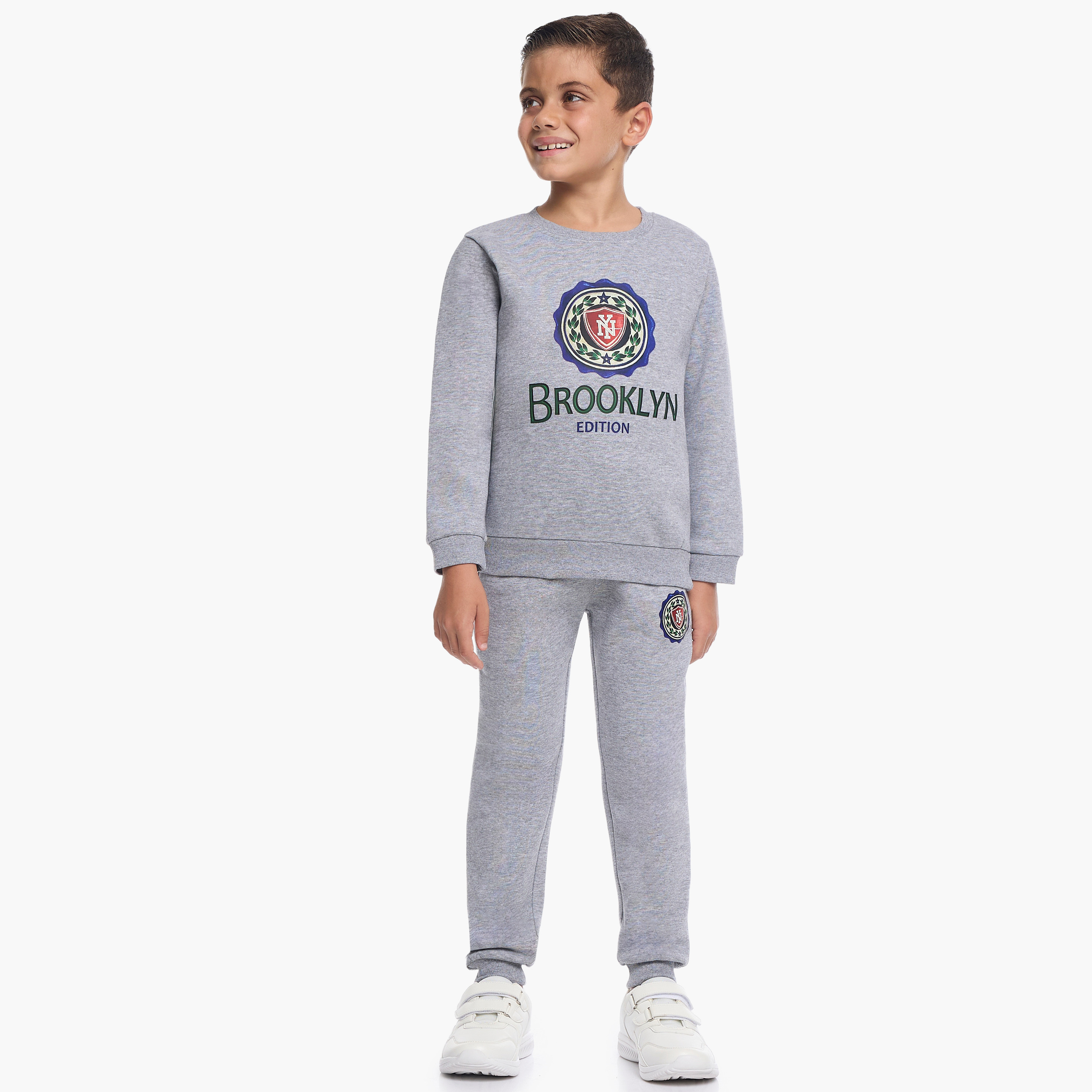 Victor and Jane 2-Piece Brooklyn Edition Printed Sweatshirt & Jogger Sets-baby-boys-clothing-winterwear-setsandcoords-image-2