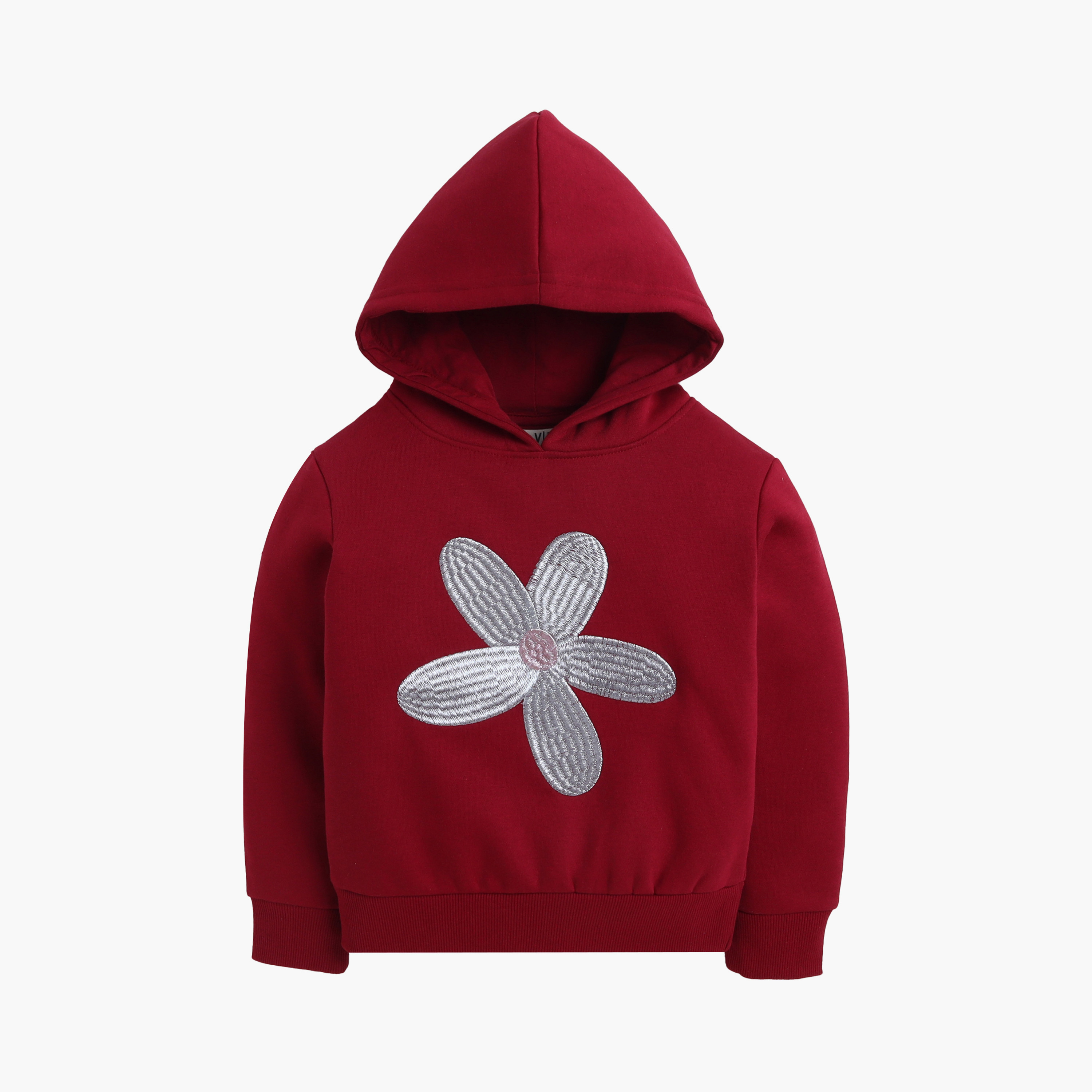 Victor and Jane Daisy Applique Printed Hoodie-baby-girls-clothing-sweatshirts-image-2