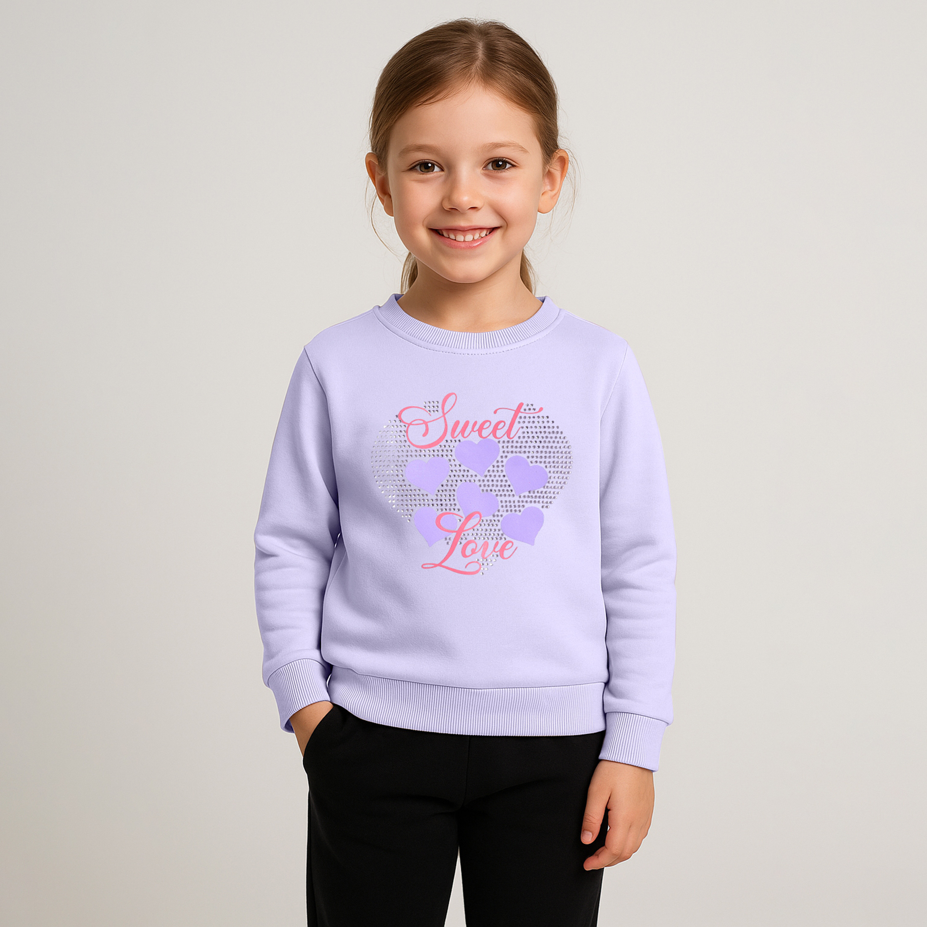 سويت شيرت بطبعة سويت لاف من فيكتور اند جين-baby-girls-clothing-sweatshirts-image-1