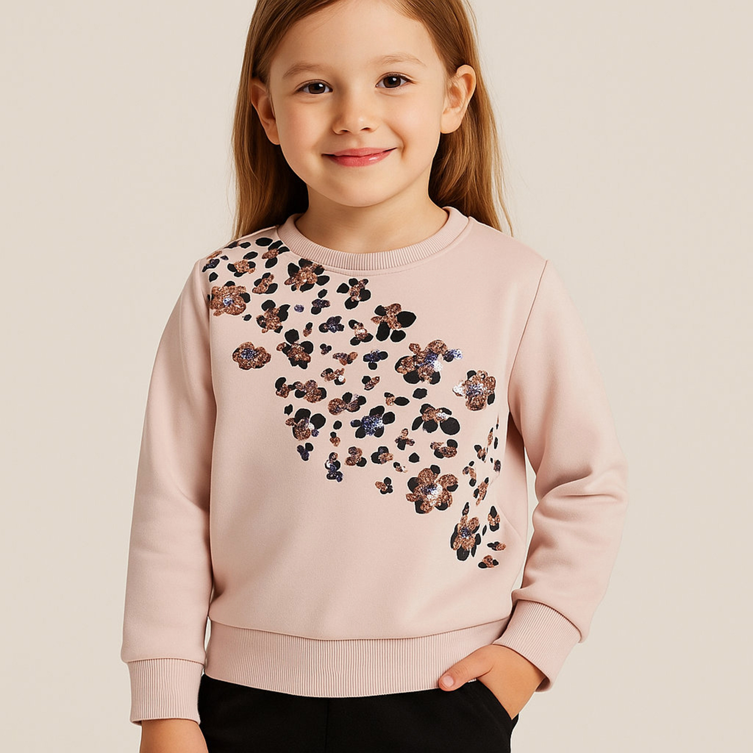 سويت شيرت بطباعة من القطن 100% من فيكتور اند جين-girls-clothing-winterwear-sweatshirts-image-1