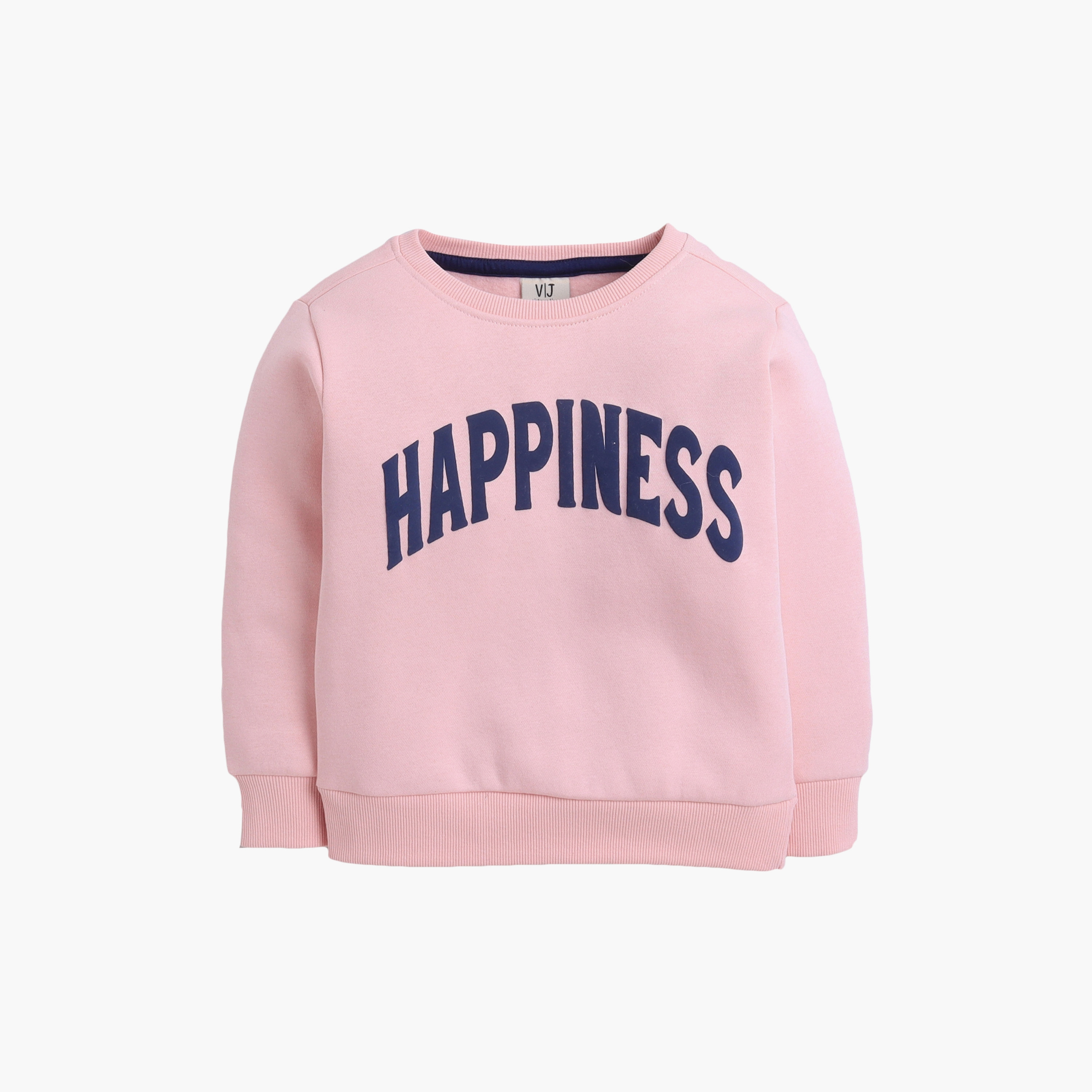 Victor and Jane Happiness Slogan Printed Sweatshirt-baby-girls-clothing-winterwear-sweatshirts-image-2