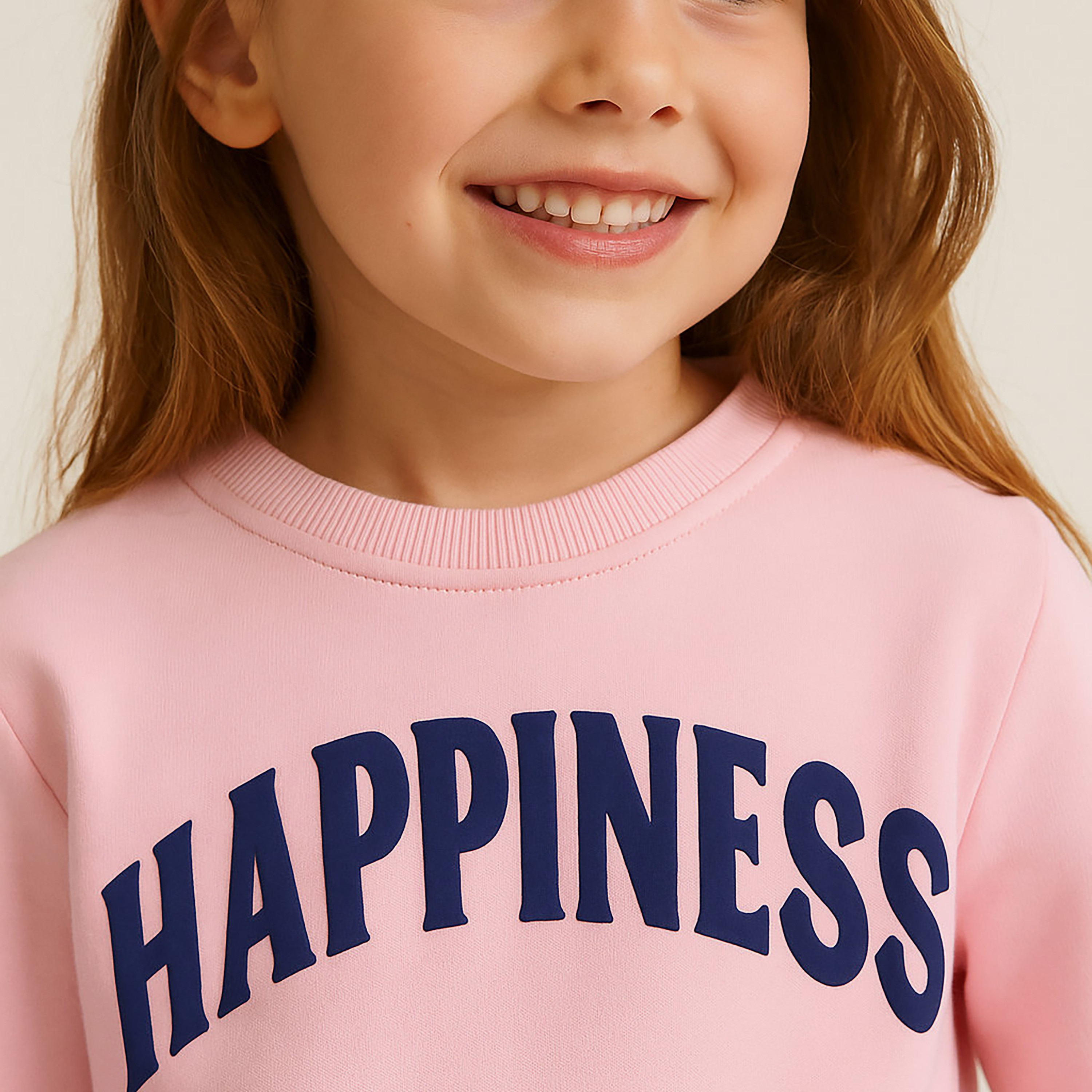 سويت شيرت بطبعة شعار هابينيس من فيكتور اند جين-girls-clothing-sweatshirts-image-4