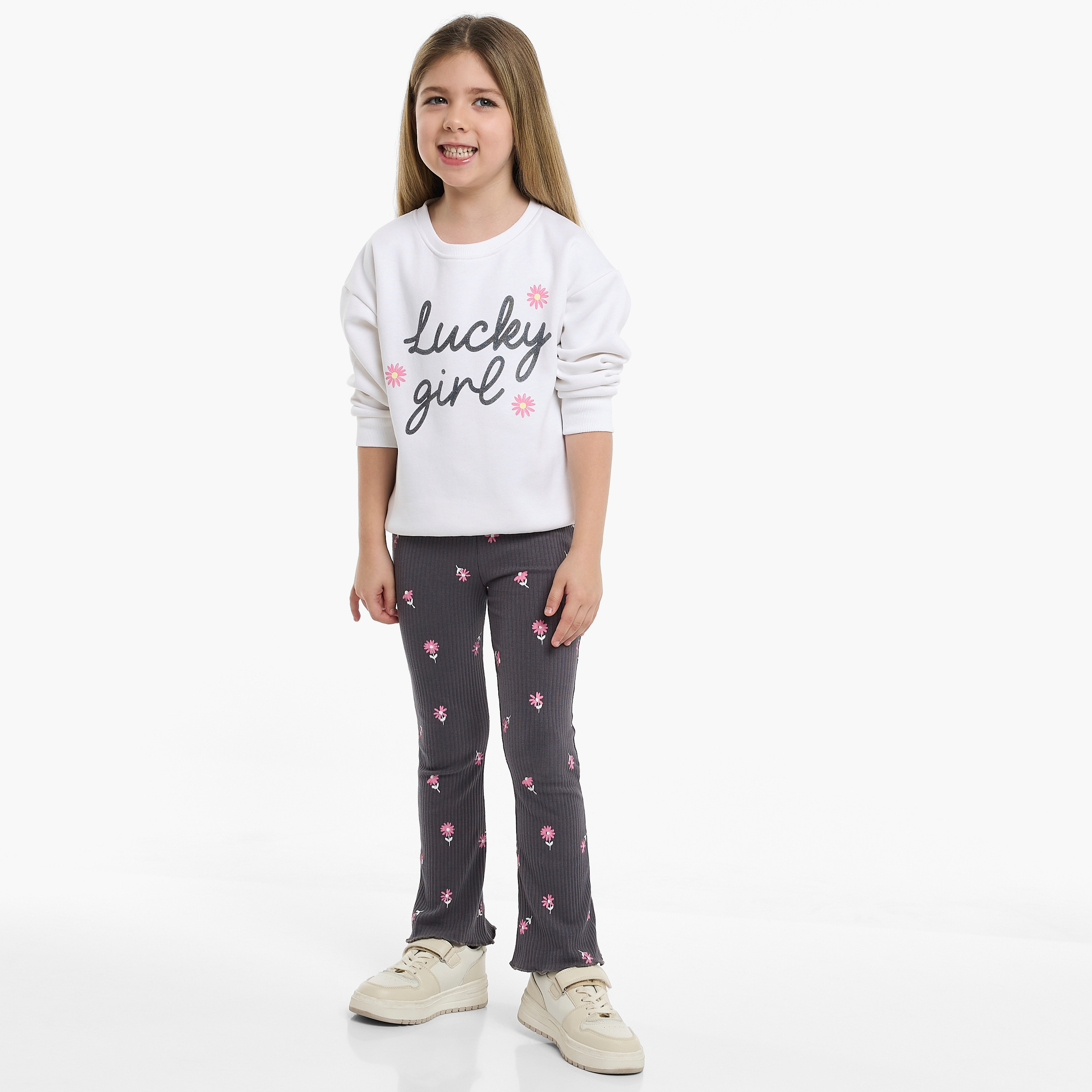 طقم من قطعتين سويت شيرت وبنطلون ليجينج بطبعة من فيكتور اند جين-girls-clothing-winterwear-setsandcoords-image-2