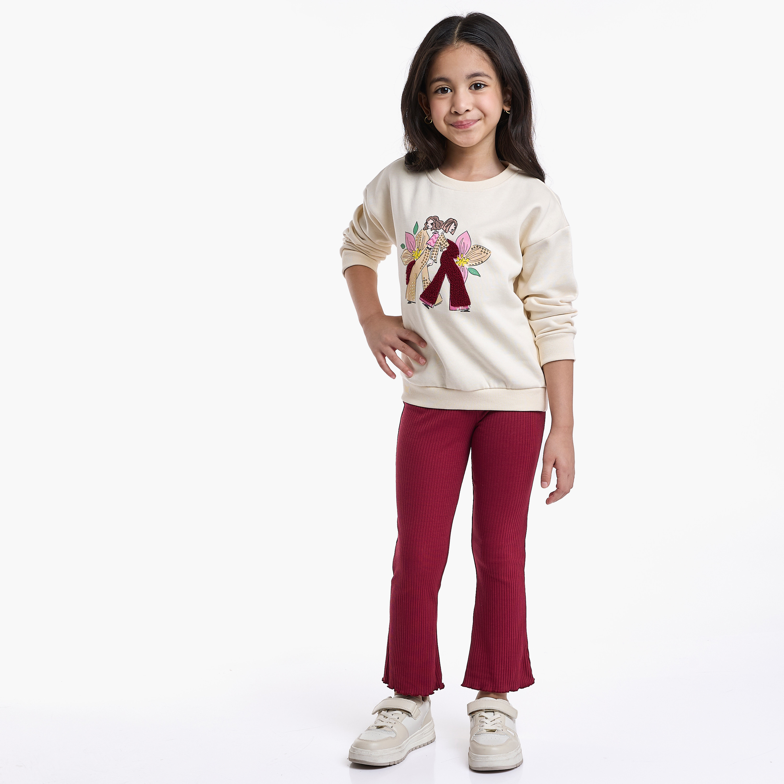 Victor and Jane 2-Piece Besties & Blooms Printed Sweatshirt & Legging Sets-baby-girls-clothing-setsandcoords-image-3