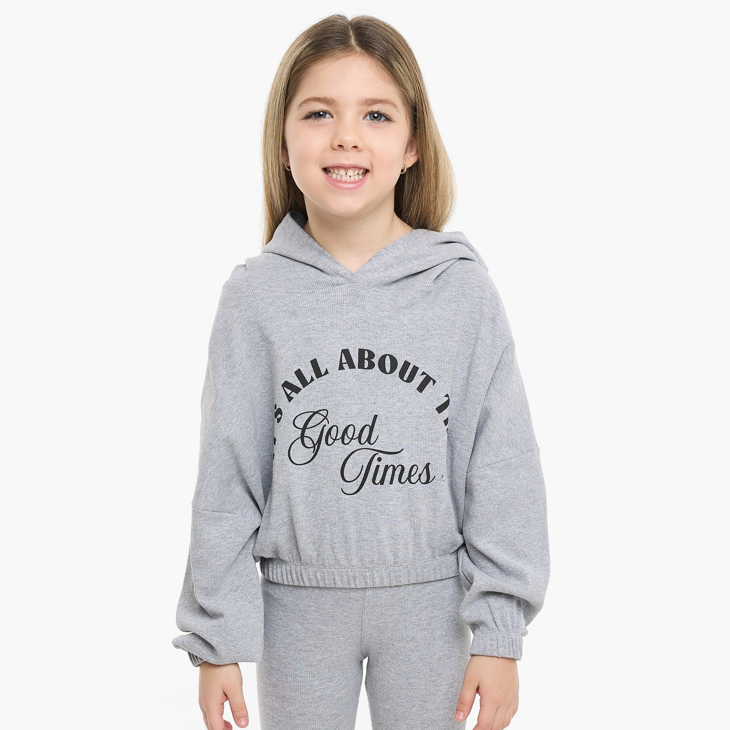 طقم من قطعتين هودي وبنطلون ليجينج بطبعة جود فايبس من فيكتور اند جين-baby-girls-clothing-setsandcoords-image-4