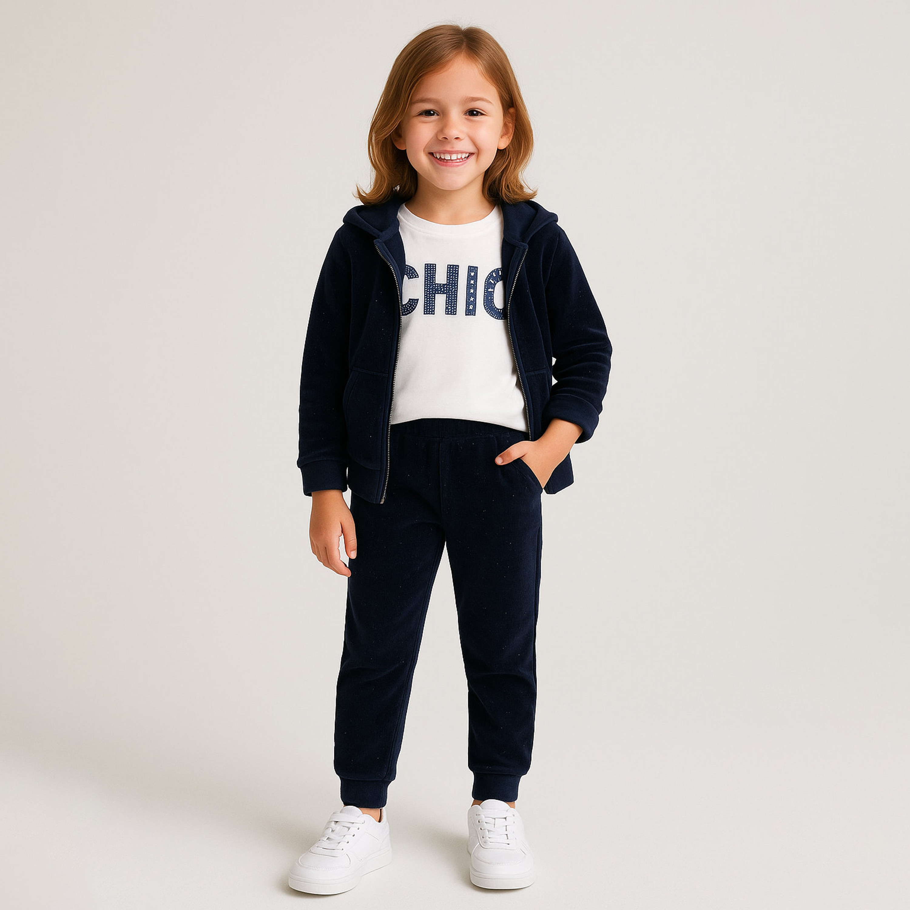 طقم من 3 قطع تي شيرت وبنطلون وجاكيت بطباعة جالاكسي سباركل من فيكتور اند جين-baby-girls-clothing-setsandcoords-image-2