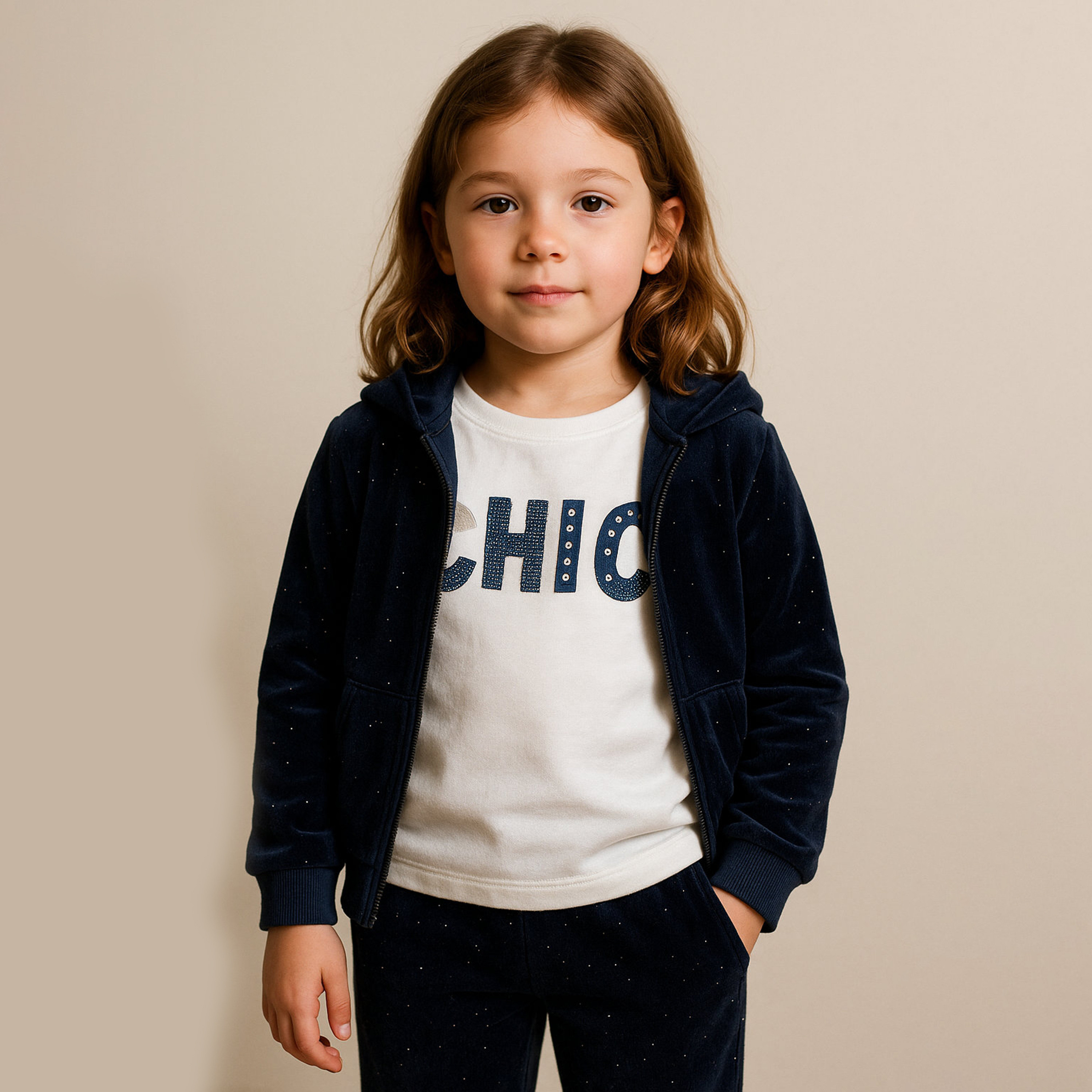 طقم من 3 قطع تي شيرت وبنطلون وجاكيت بطباعة جالاكسي سباركل من فيكتور اند جين-baby-girls-clothing-setsandcoords-image-3
