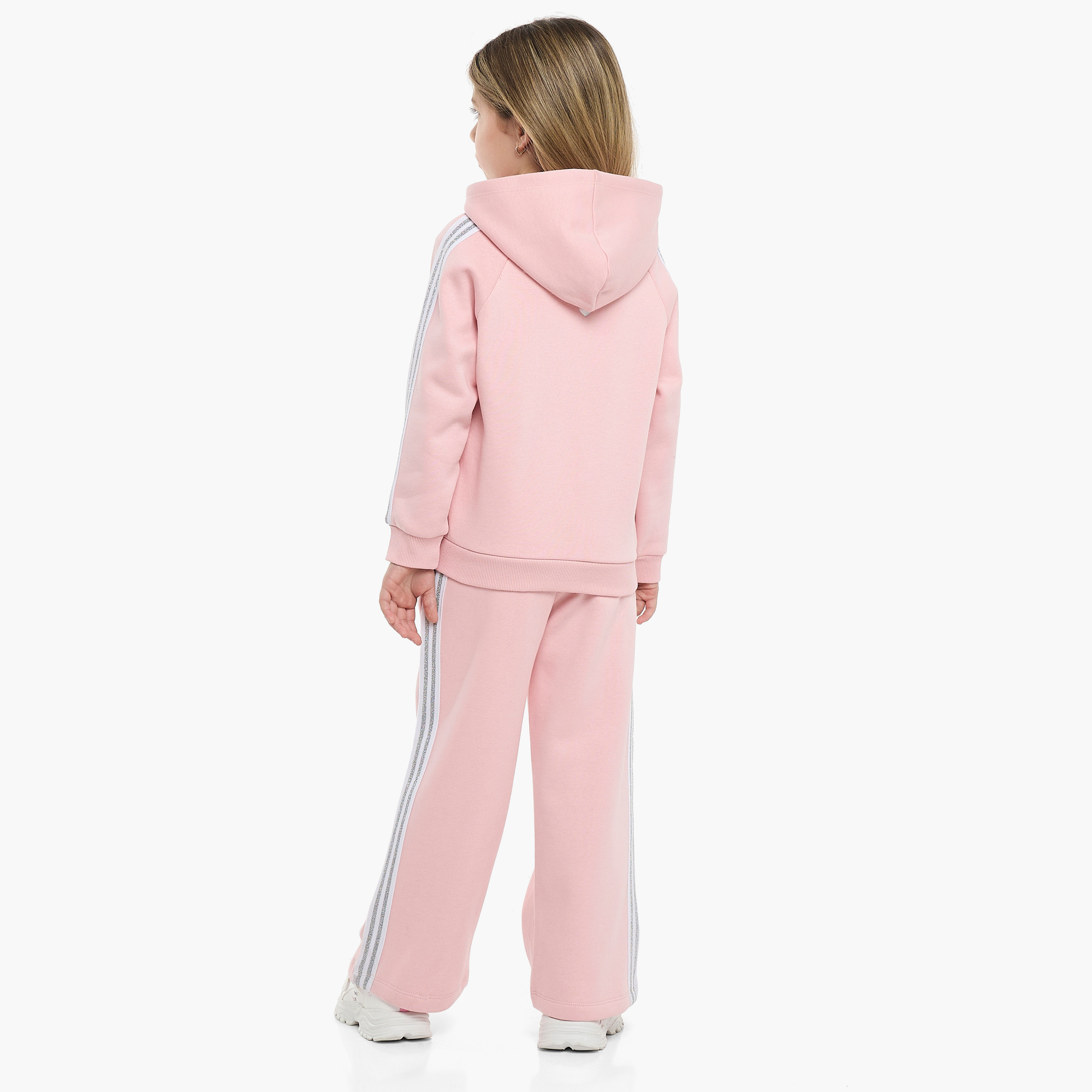 Victor and Jane 2-Piece Retro Stripe Solid Hoodie with Pants-girls-clothing-winterwear-setsandcoords-image-3