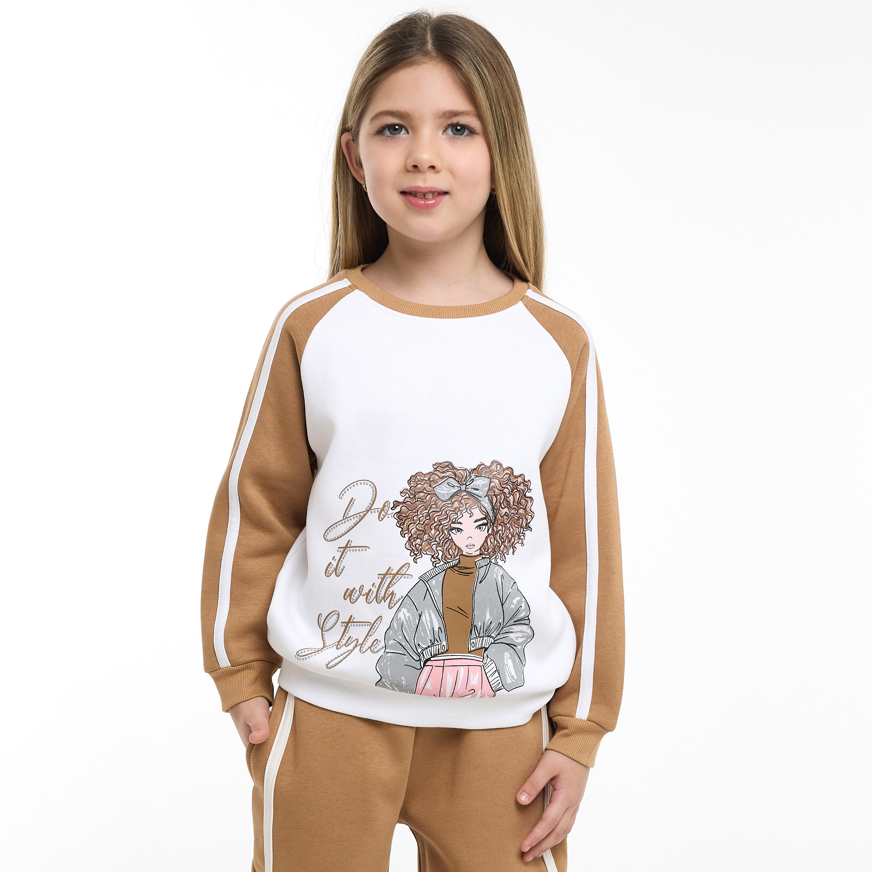 طقم من قطعتين سويت شيرت مع بنطلون بطبعة من فيكتور اند جين-girls-clothing-setsandcoords-image-2