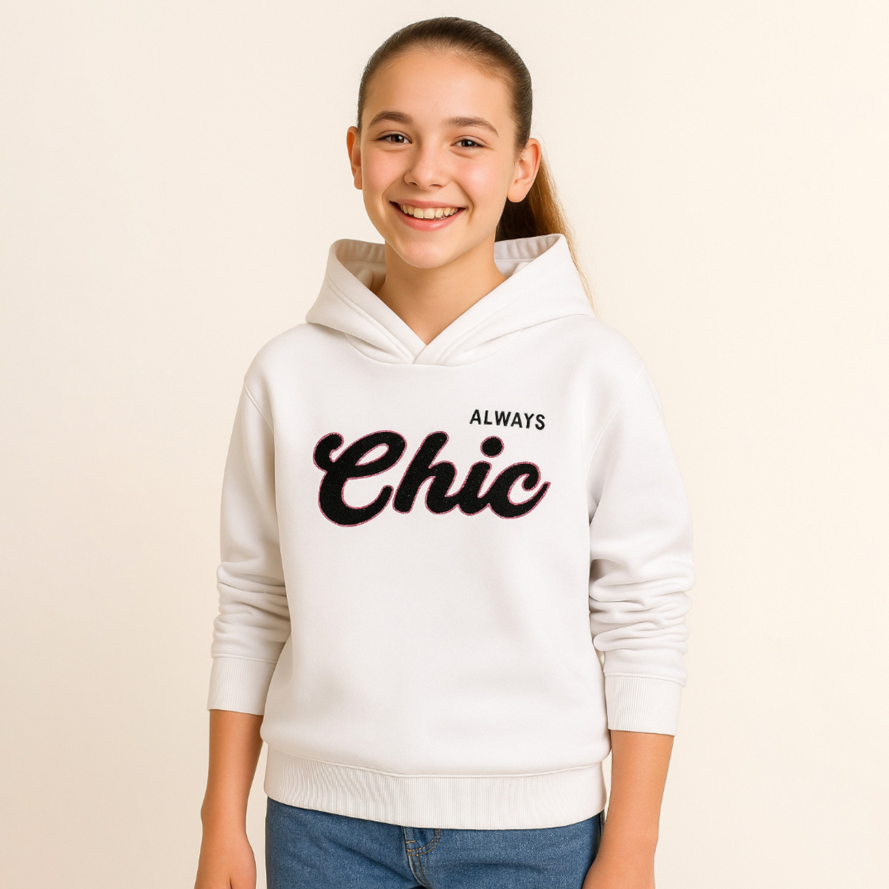 Victor and Jane Always Chic Printed Hoodie-girls-clothing-winterwear-sweatshirts-image-1
