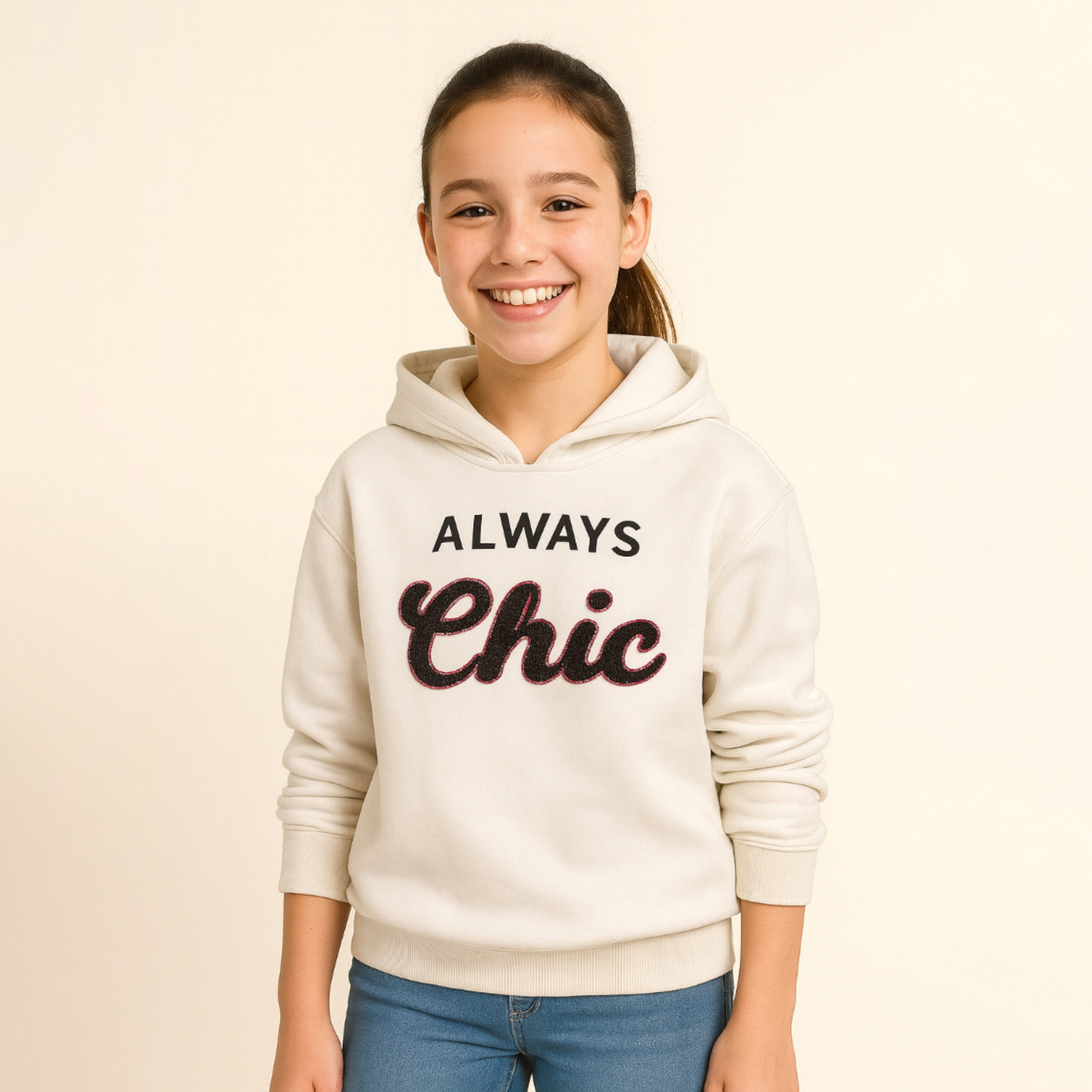 Victor and Jane Always Chic Printed Hoodie-girls-clothing-winterwear-sweatshirts-image-2