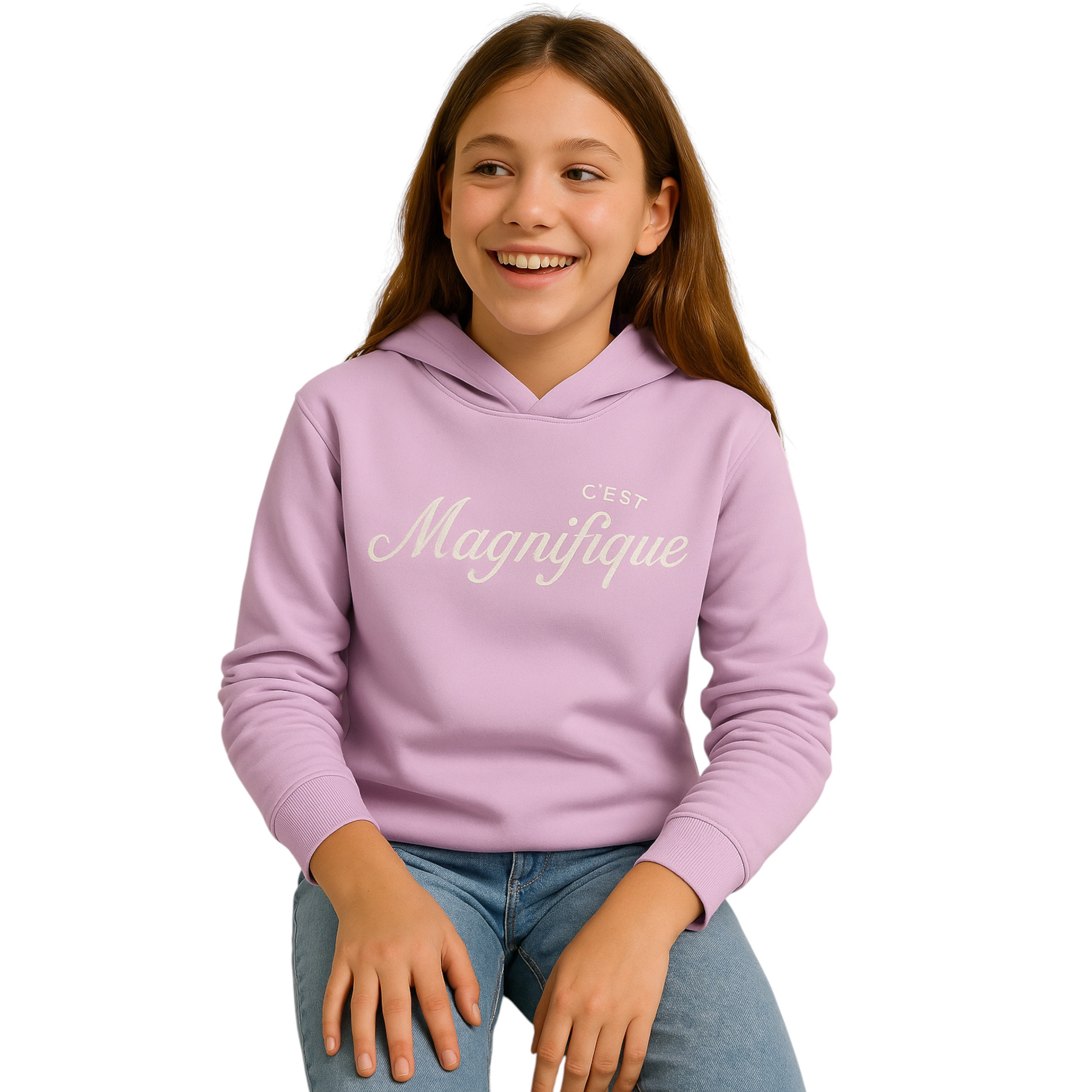 Victor and Jane Cest Magnifique Printed Hoodie-girls-clothing-winterwear-sweatshirts-image-3