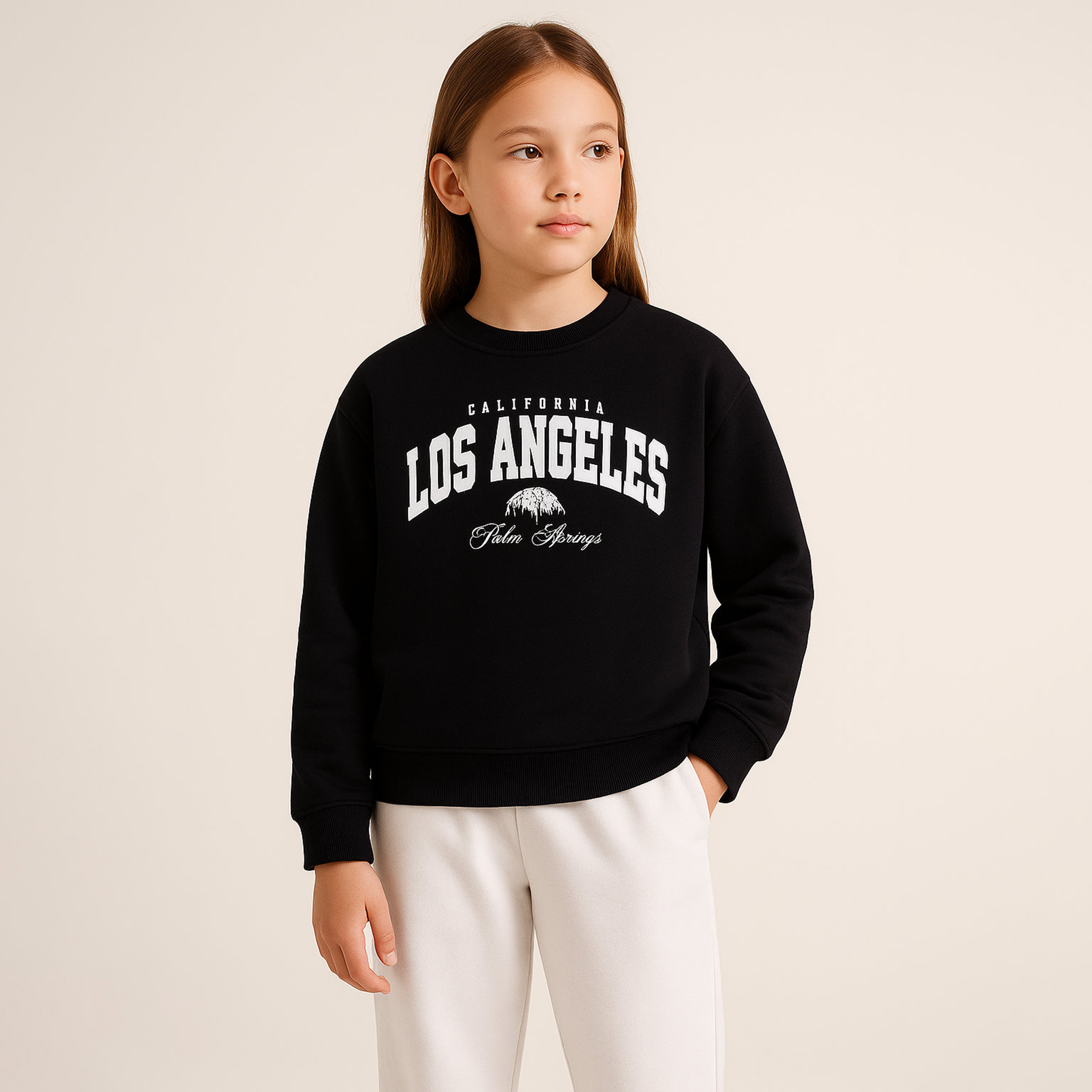 سويت شيرت بطبعة لوس أنجلوس من فيكتور اند جين-girls-clothing-winterwear-sweatshirts-image-2
