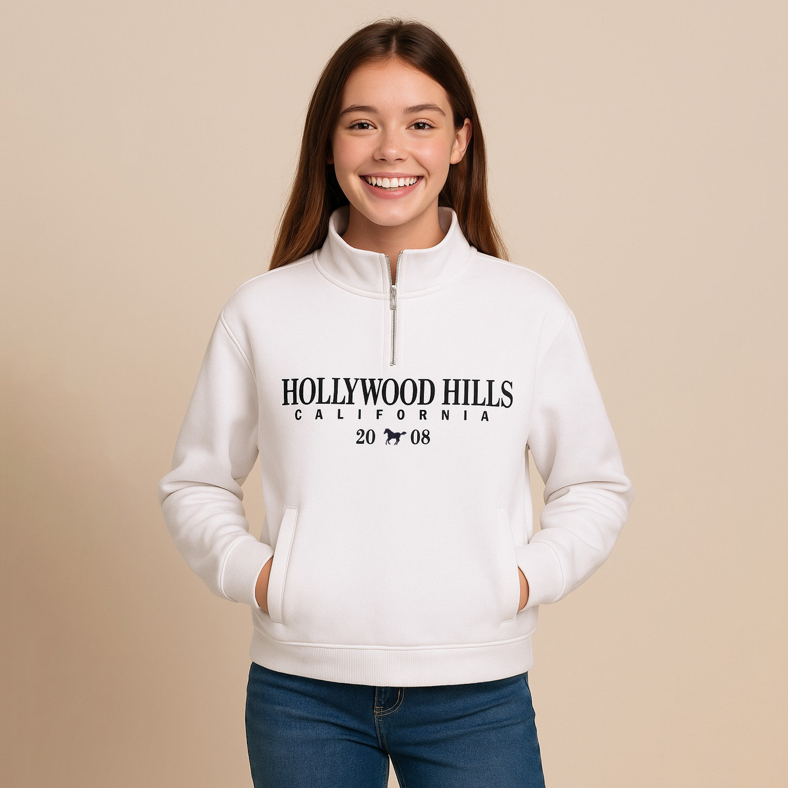 Victor and Jane Hollywood Hills California Printed Sweatshirt-girls-clothing-winterwear-sweatshirts-image-1