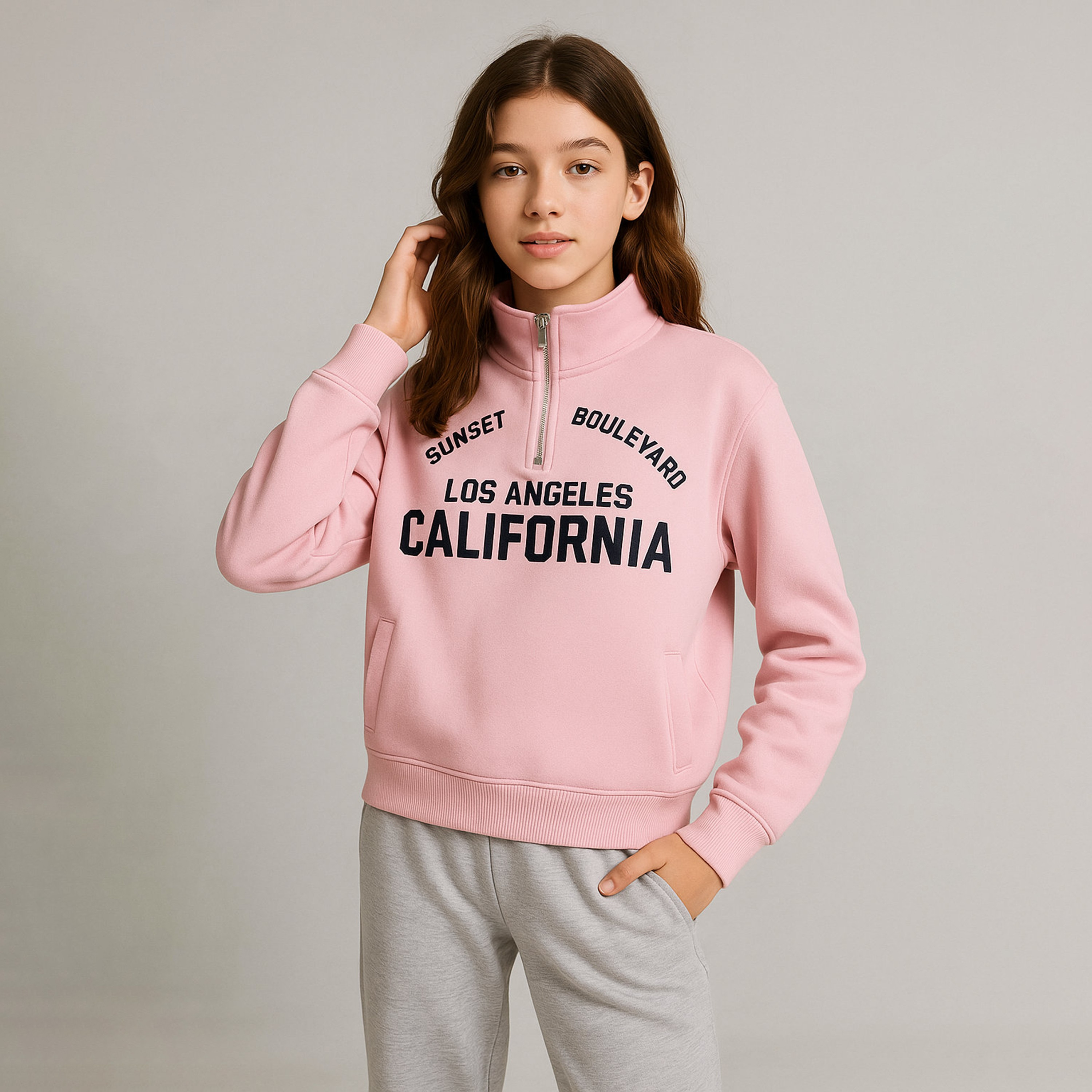 Victor and Jane Los Angeles California Printed Sweatshirt-girls-clothing-winterwear-sweatshirts-image-1